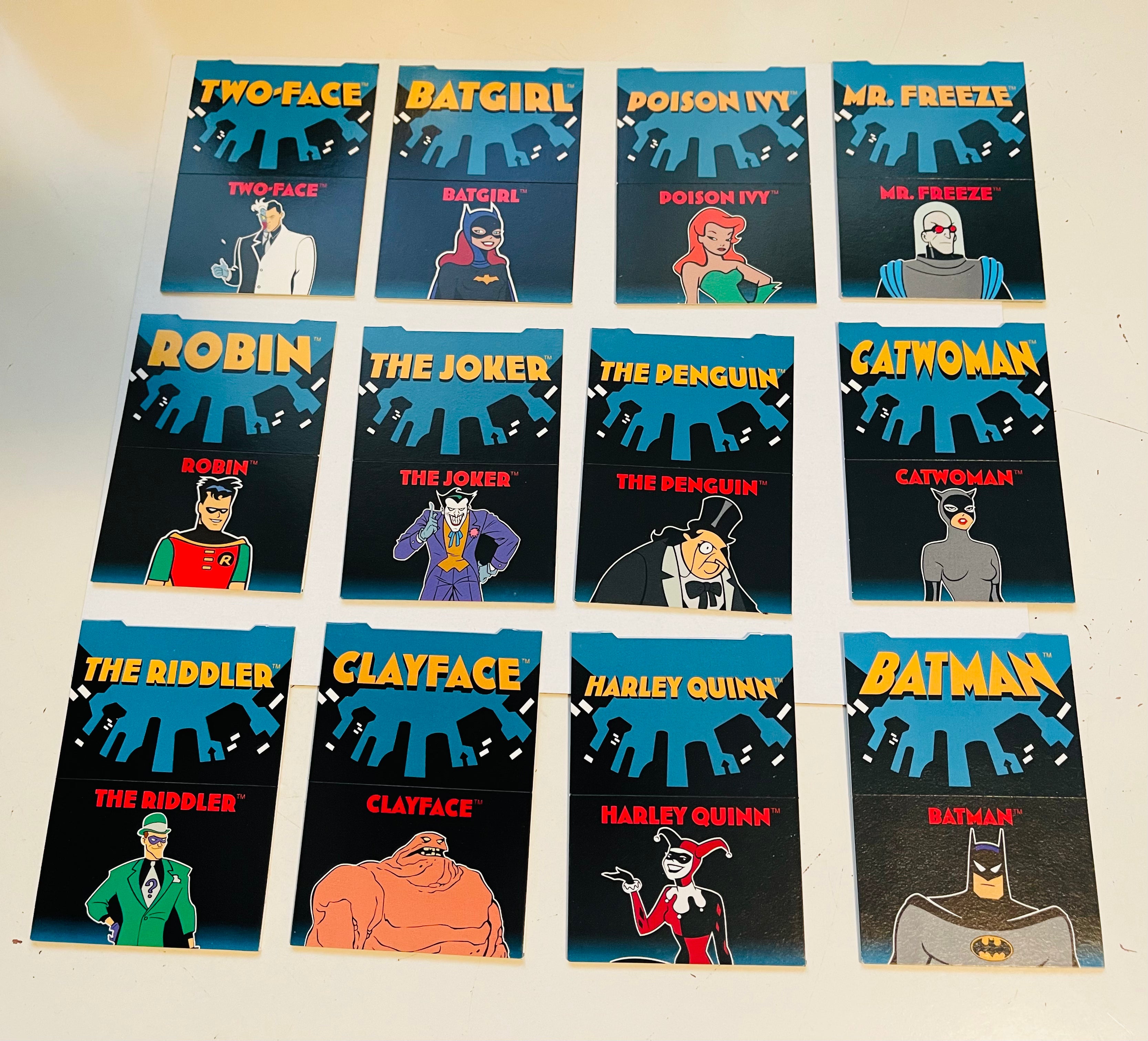 Vintage 1995 Batman Animated Series Pop-Up Insert Cards Set - Collectible Trading Cards for Fans & Gift Ideas