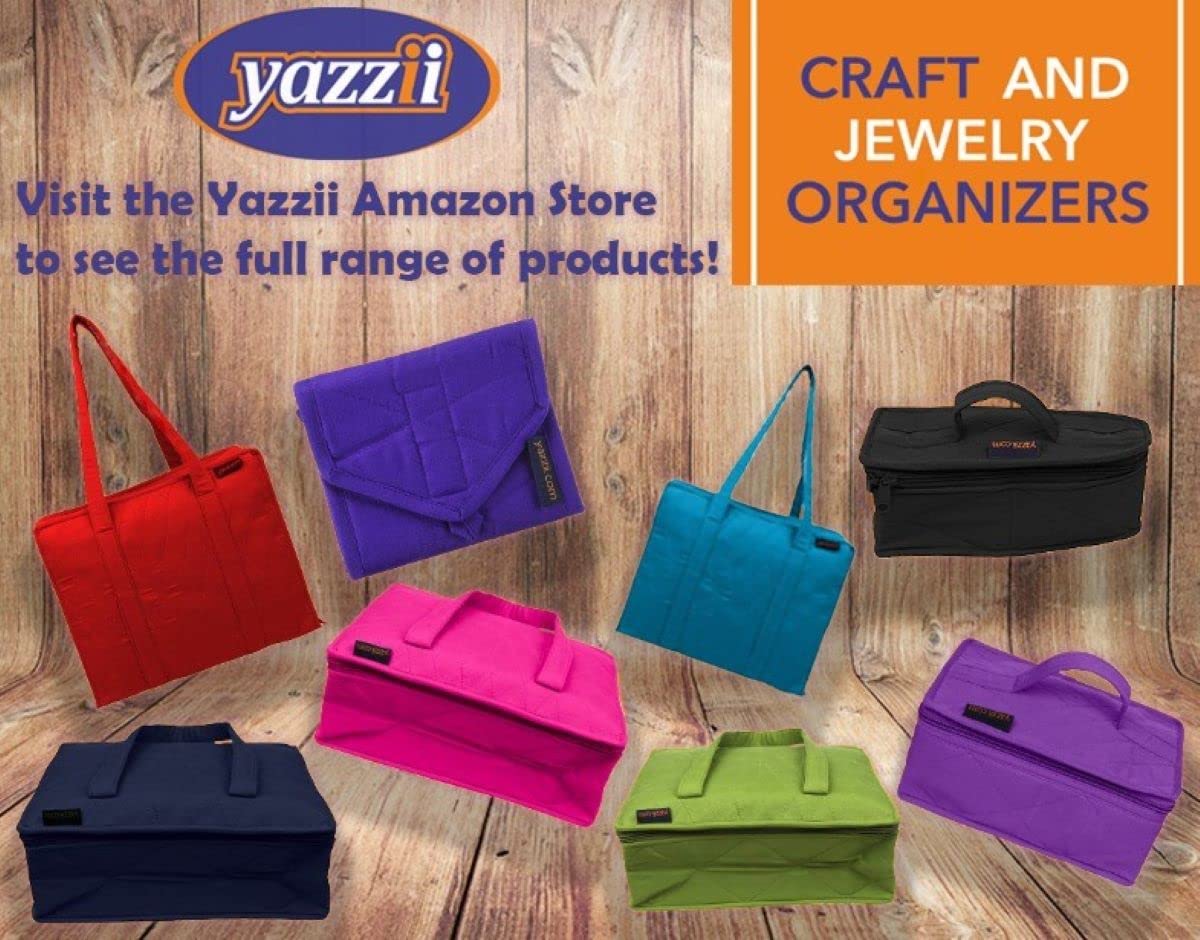 Yazzii Deluxe Portable Craft Storage Organizer Bag for Quilting, Needlework, Knitting, Sewing & Applique - Arts & Crafts Supplies Organizer with Multiple Pockets - Perfect for Travel, Home & Studio Use