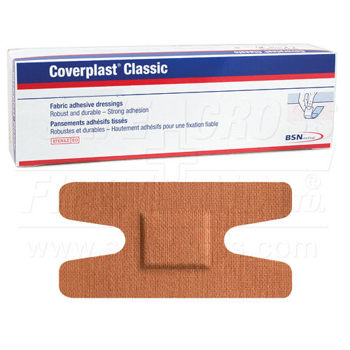 LEUKOPLAST Fabric Bandages for Knuckles - 3.8 x 7.2 cm (100 Count/Box) - Breathable First Aid Wound Care for Fingers, Hands & Joint Protection - Ideal for Sports, Work Injuries & Daily Activities