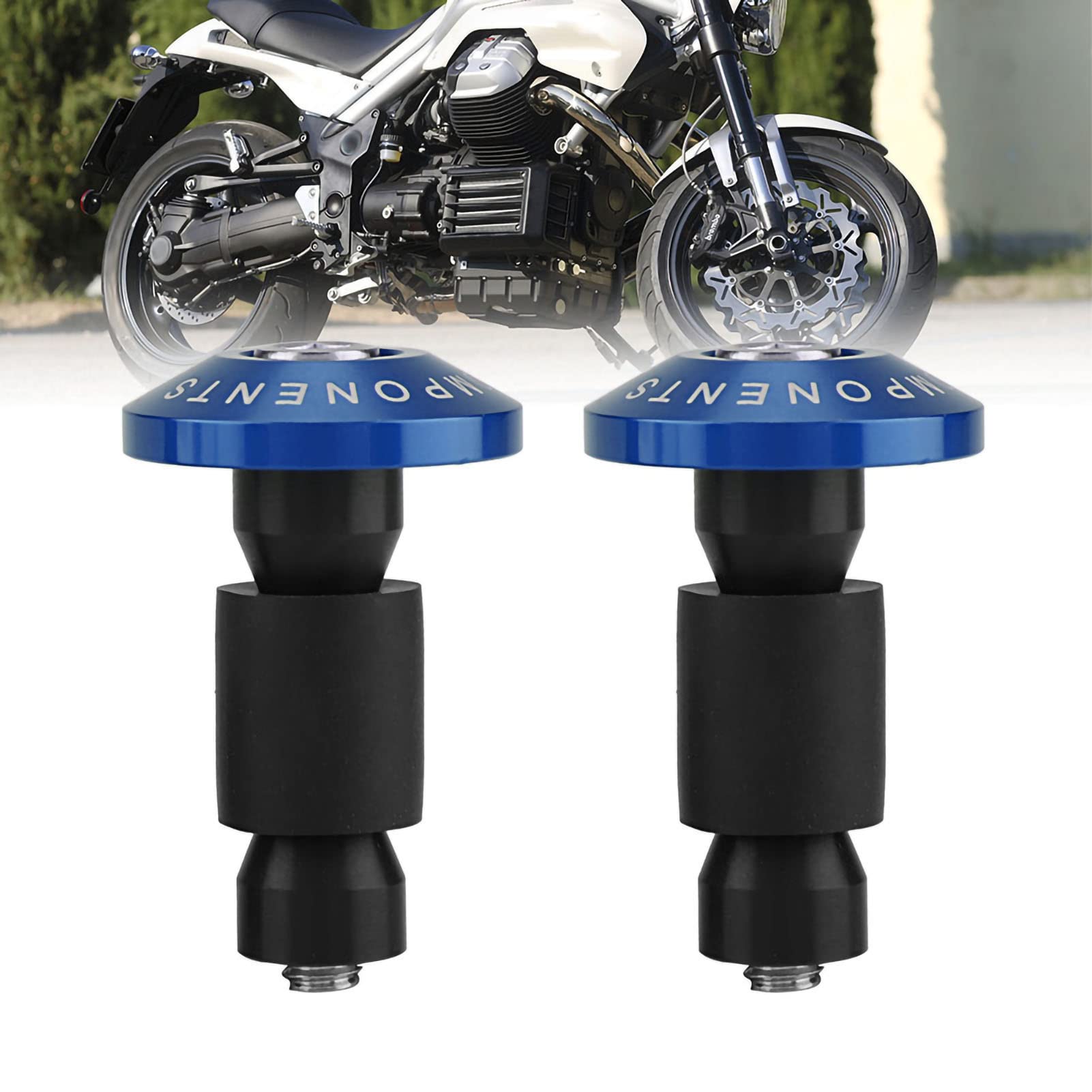 Acouto 22mm (7/8inch) Universal Motorcycle Bar End Plugs - Blue Handlebar Slider Plugs for Racing, ATV & Offroad Bikes | Durable Protection for Motorcycle Handlebars During Rides & Parking