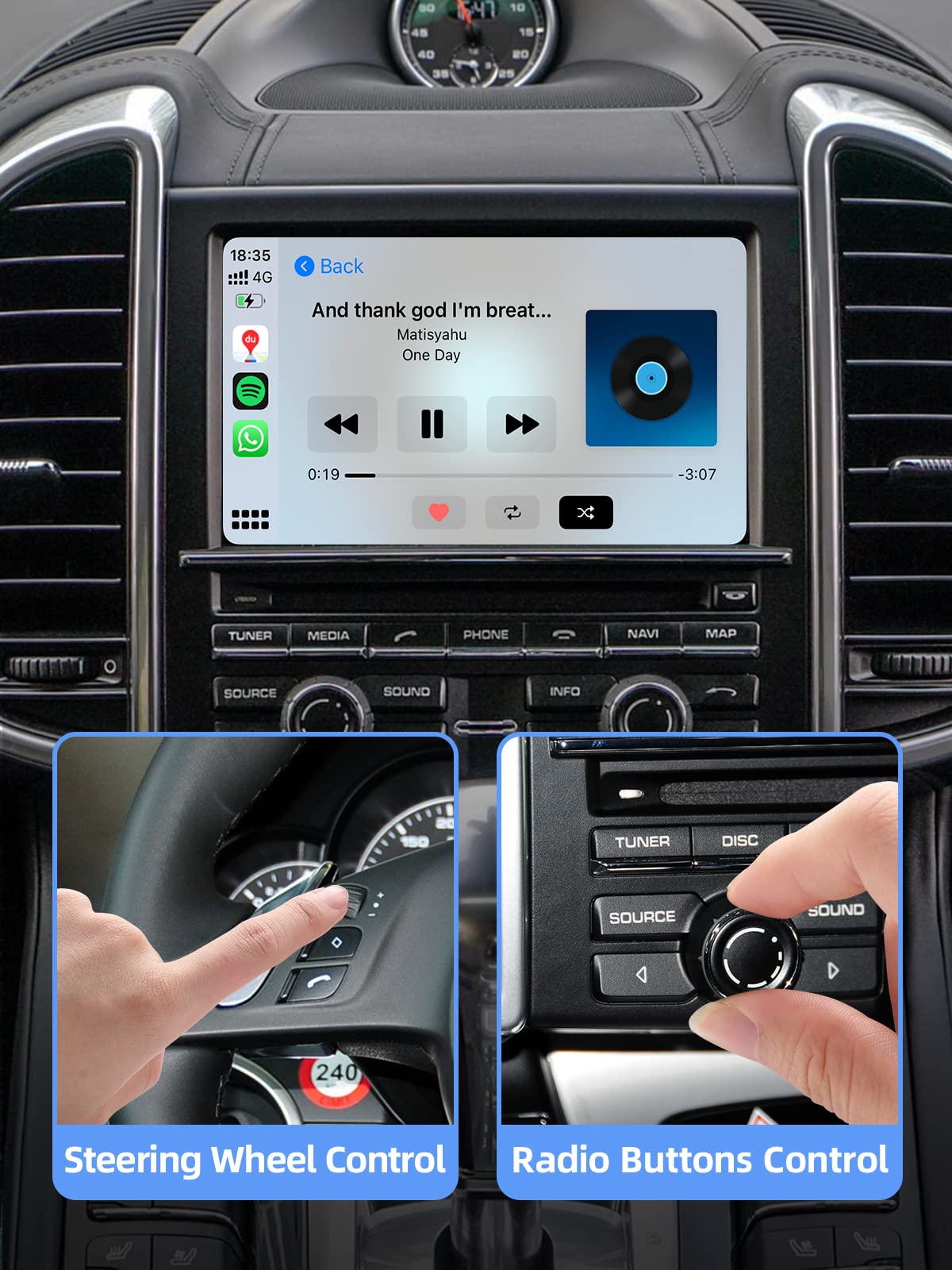 PCM 3.1 Wireless CarPlay & Android Auto Module for Porsche Panamera Cayenne Macan Cayman Boxster 911 718 - Supports Reverse Camera, Parking Sensor, Mirror Link & Steering Wheel Control - Perfect for Hands-Free Navigation & Entertainment While Driving