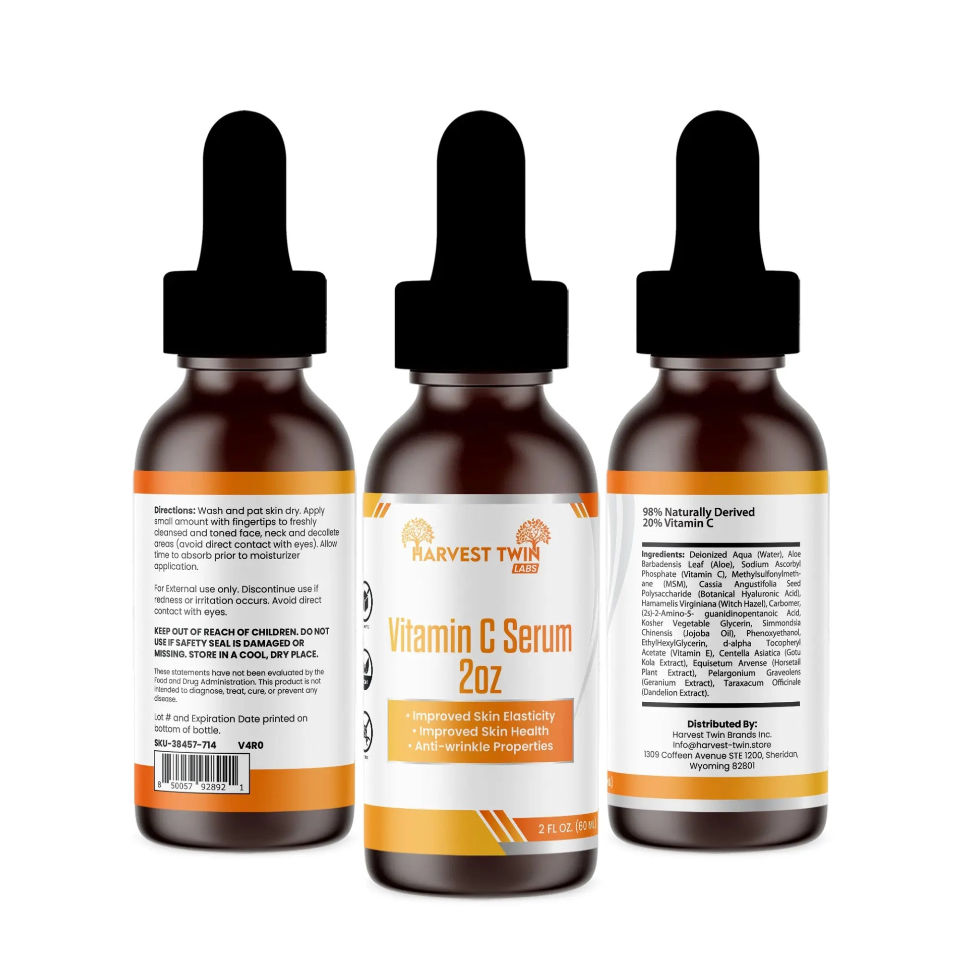 Best Vitamin C Serum 2oz for Anti-Aging & Skin Health - Brightening Facial Treatment for Glowing Skin, Day & Night Use