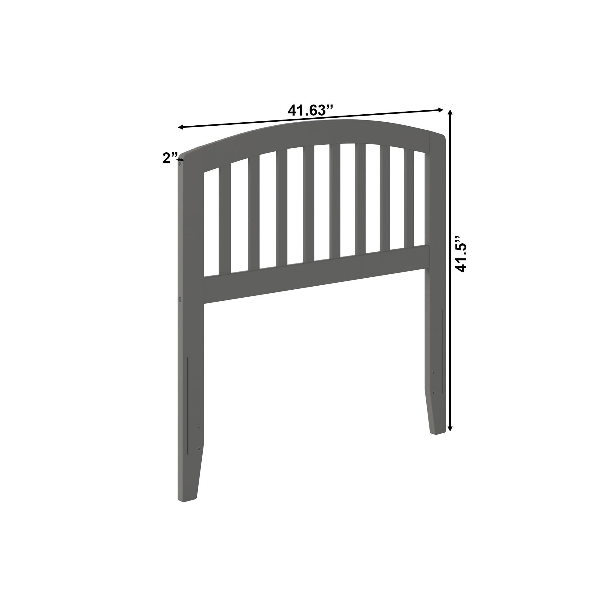 AFI Richmond Twin Size Grey Upholstered Headboard with USB Charging Port - Perfect for Small Bedrooms, Dorms & Guest Rooms