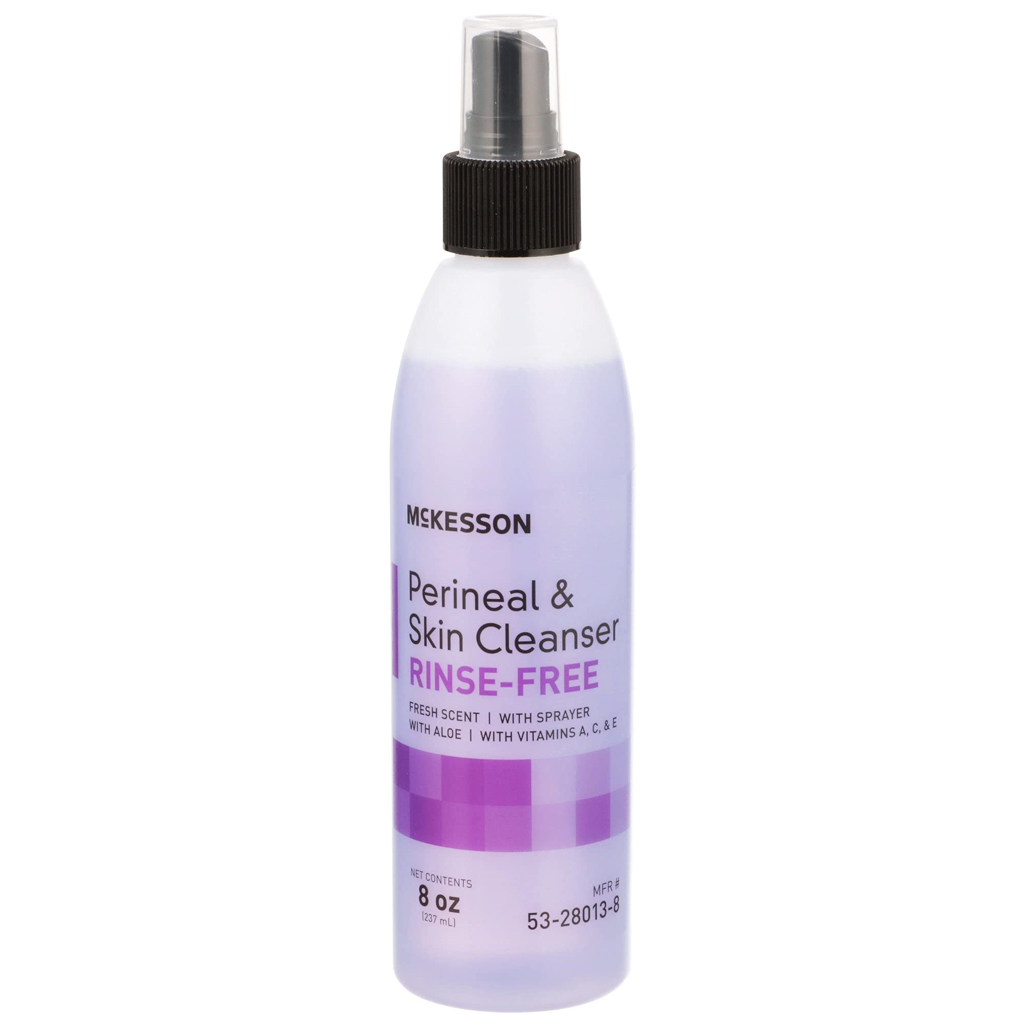 McKesson Rinse-Free Perineal Skin Cleanser, 8 oz (48 Count) - Fresh Scent for Gentle Hygiene Care | Ideal for Bedridden Patients, Postpartum Care & Elderly Skin Cleansing