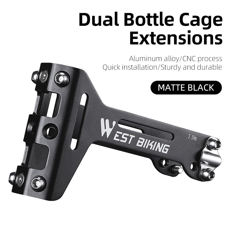 Universal Aluminum Alloy Bicycle Water Bottle Cage Extension Holder - MTB Road Bike Accessory for Hydration Pack, Cycling & Outdoor Adventures
