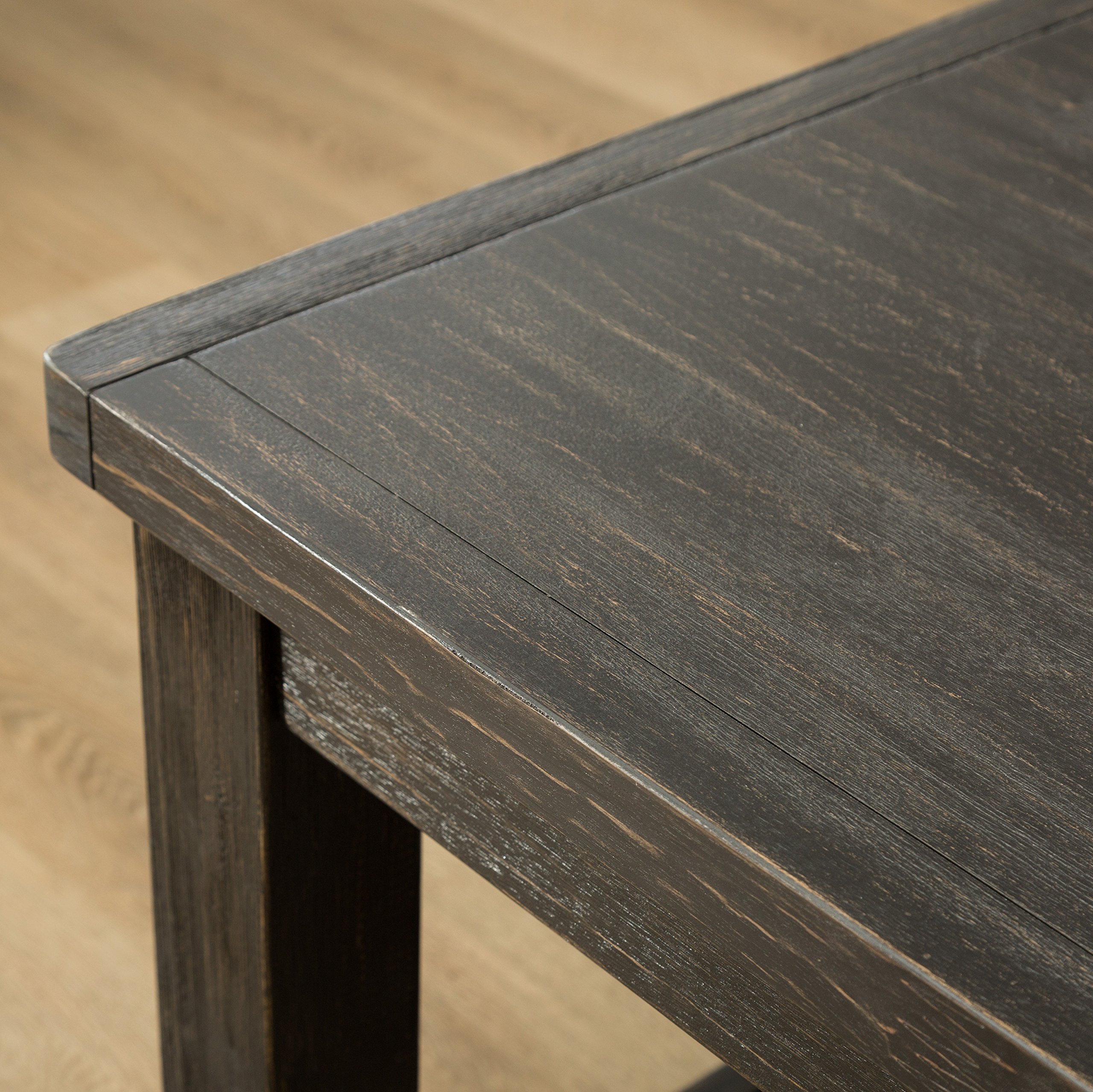 Roundhill Furniture Lotusville Antique Rectangular Wood Dining Table - Solid Wood Farmhouse Style Kitchen Table for 6 - Perfect for Dining Rooms, Kitchens & Rustic Home Decor