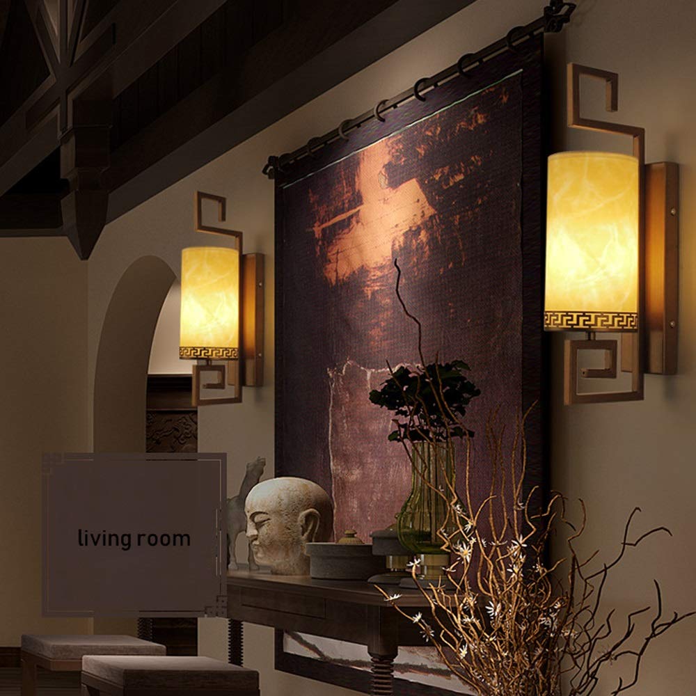 Oriental Traditional Zen Wall Light - Handmade Parchment Lampshade with E27 Socket, Asian Inspired Wall Sconce for Living Room, Bedroom, Hotel & Staircase Lighting | Perfect for Meditation Spaces & Feng Shui Home Decor