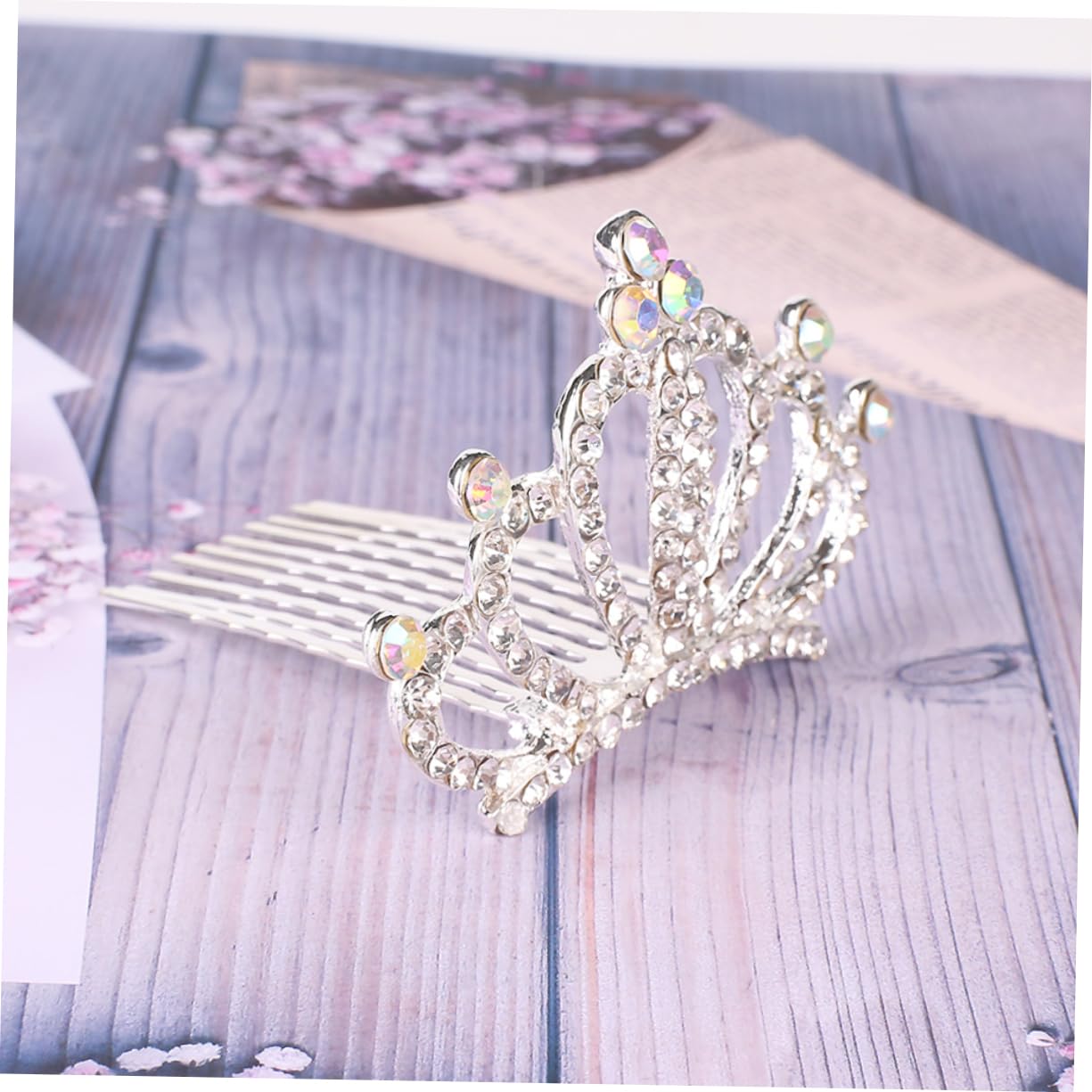 FOMIYES 3-Piece Pageant Crown Set - Flower Girl Tiara, Bridal Headband, Bachelorette Hair Accessories for Weddings, Birthday Parties & Special Events