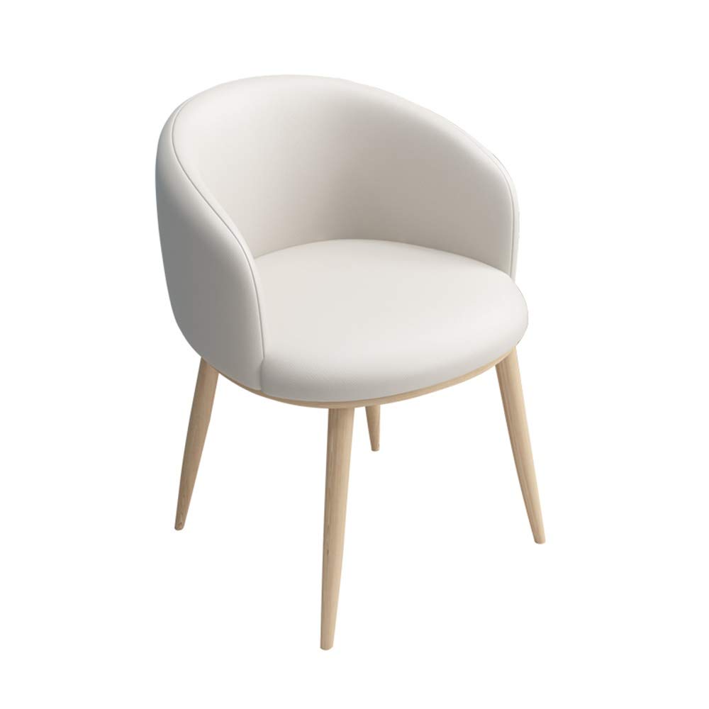 Premium Faux Leather Living Room Chairs - Modern Comfortable Dining Chairs for Bedroom & Home Office - Sturdy Metal Frame with Non-Slip Wear-Resistant Base to Protect Floors - Perfect for Small Spaces, Apartments and Cozy Reading Nooks (7 Color Options, White)