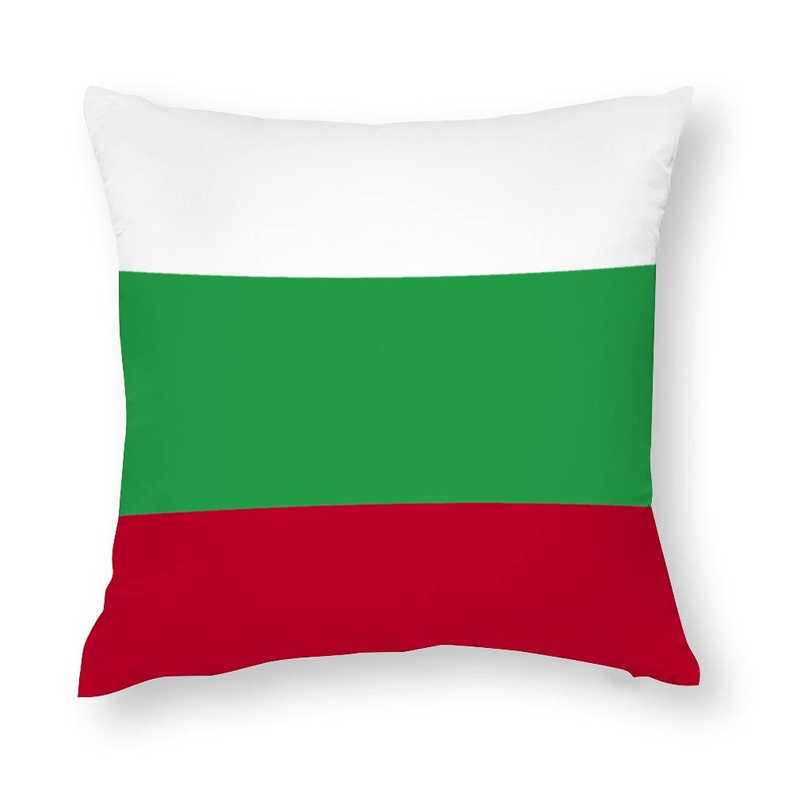 Bulgarian Flag 12x12 Inch Pillow Cover - Decorative Throw Pillow Case for Sofa, Bed, Chair & Car (Insert Not Included) | Perfect for Home Decor, Patriotic Displays & Gift Giving