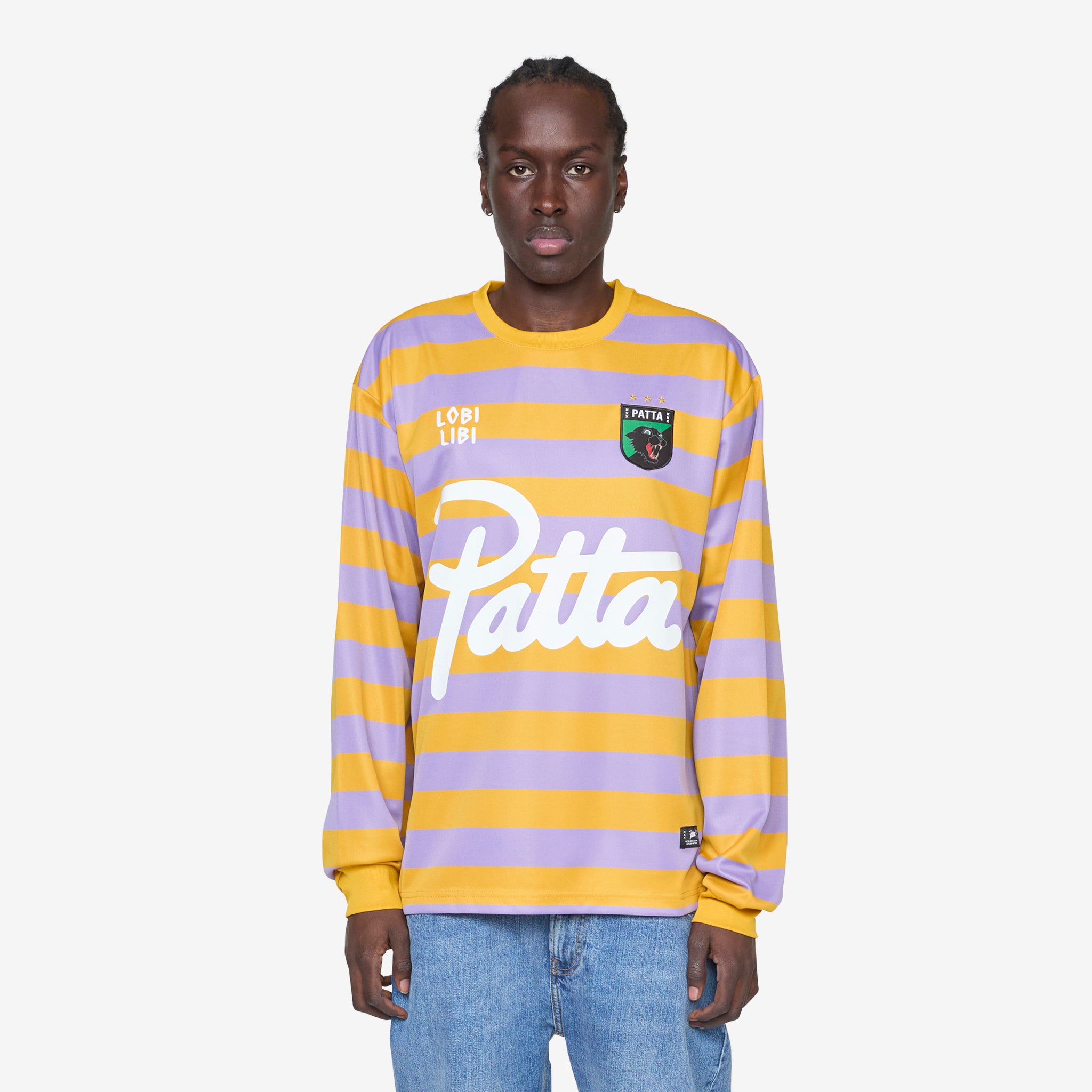 Striped Long Sleeve Football Jersey - Chalk Violet Color | Perfect for Soccer Games, Team Uniforms & Fan Apparel