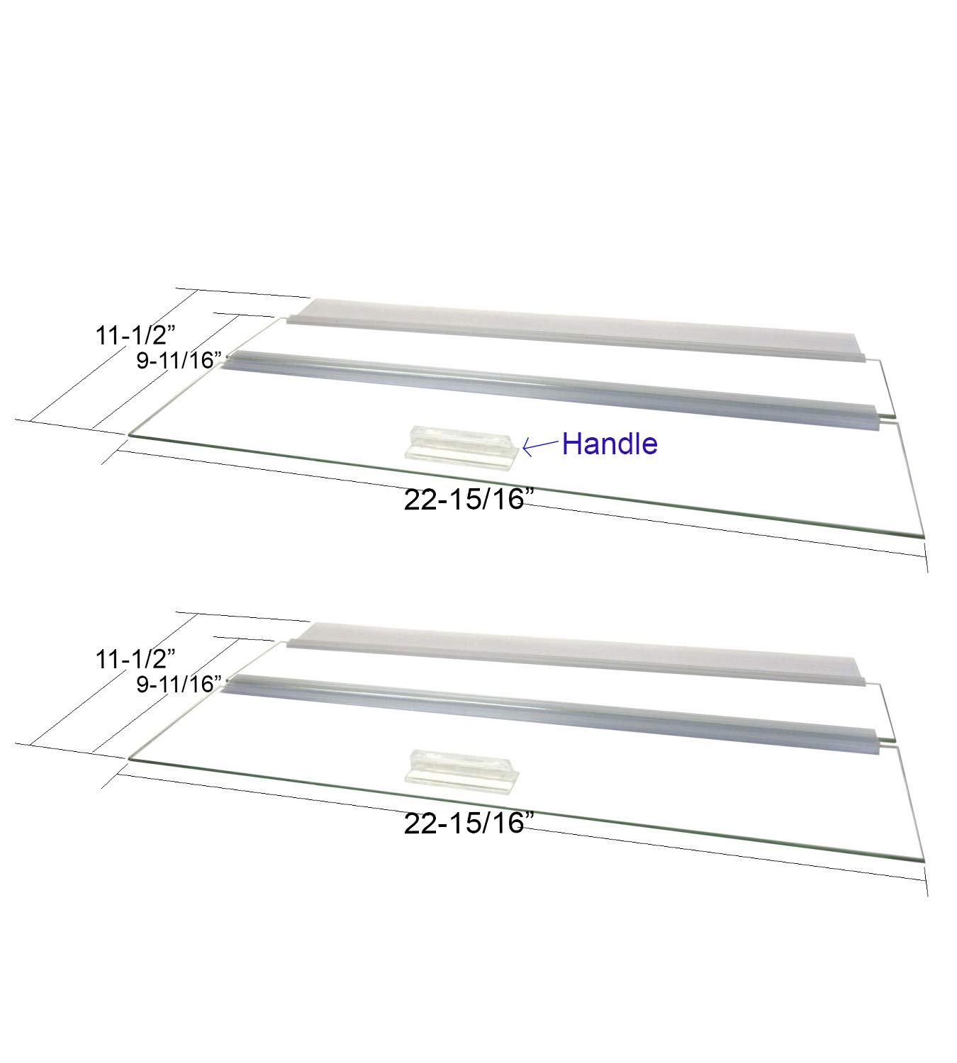 Premium Glass Canopy Two-Piece Set for Aquariums with Center Braces (48