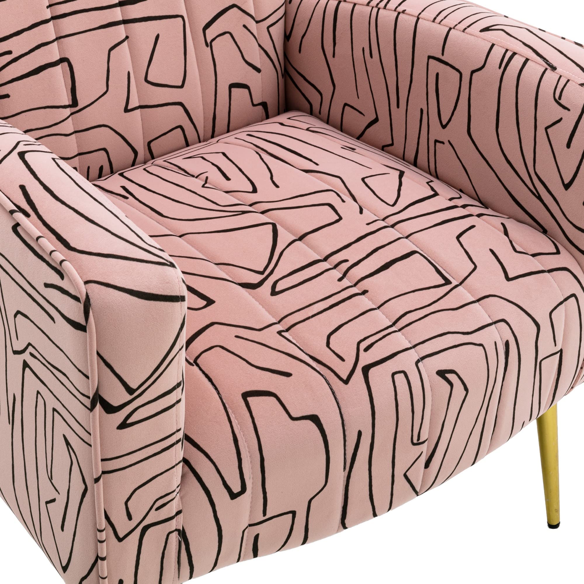 Modern Accent Chair with Rose Gold Legs - Stylish Leisure Single Seater for Living Room, Bedroom, or Office Decor