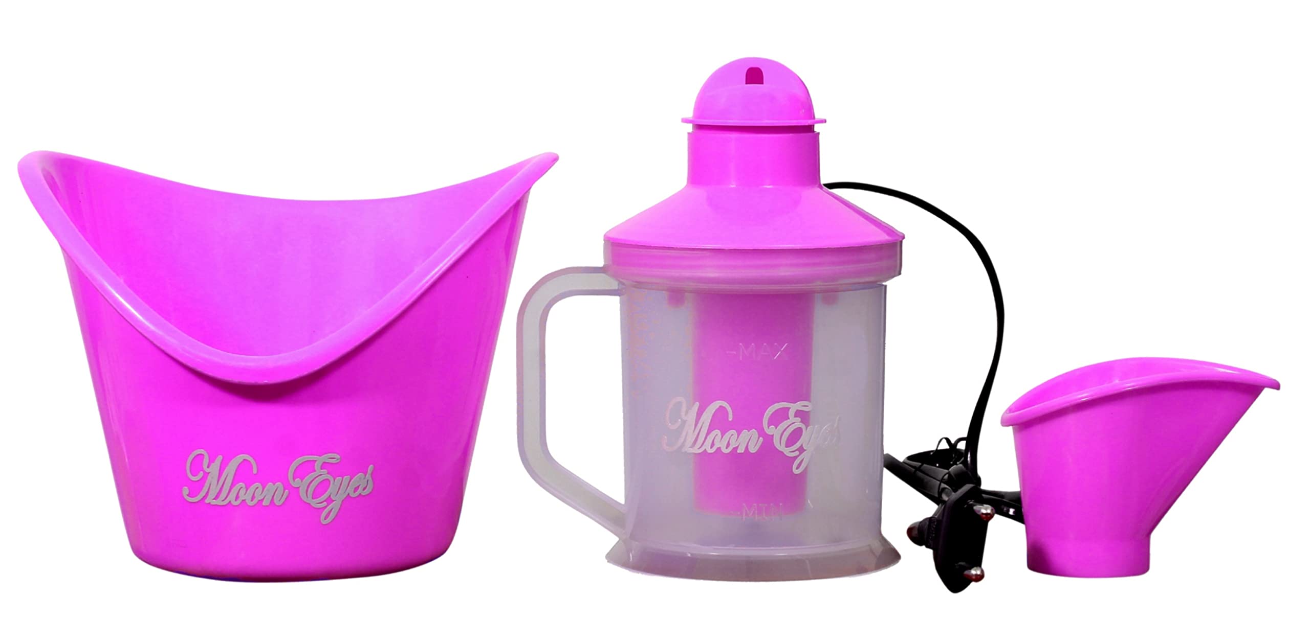 MoonEyes Portable Vaporizer for Face & Nose - Multi-Purpose Steam Inhaler & Facial Sauna with Adjustable Temperature (Pink) | Perfect for Sinus Relief, Skin Hydration & Relaxation at Home or Travel