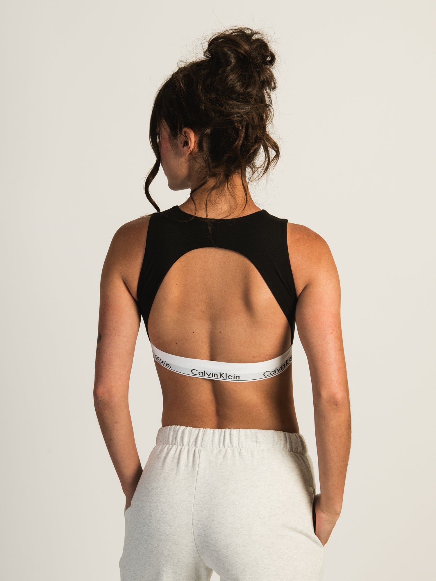 Calvin Klein Modern High Neck Cotton Unlined Bralette - Women's Comfortable Seamless Underwear for Everyday Wear | Perfect for Yoga, Workouts & Casual Outfits