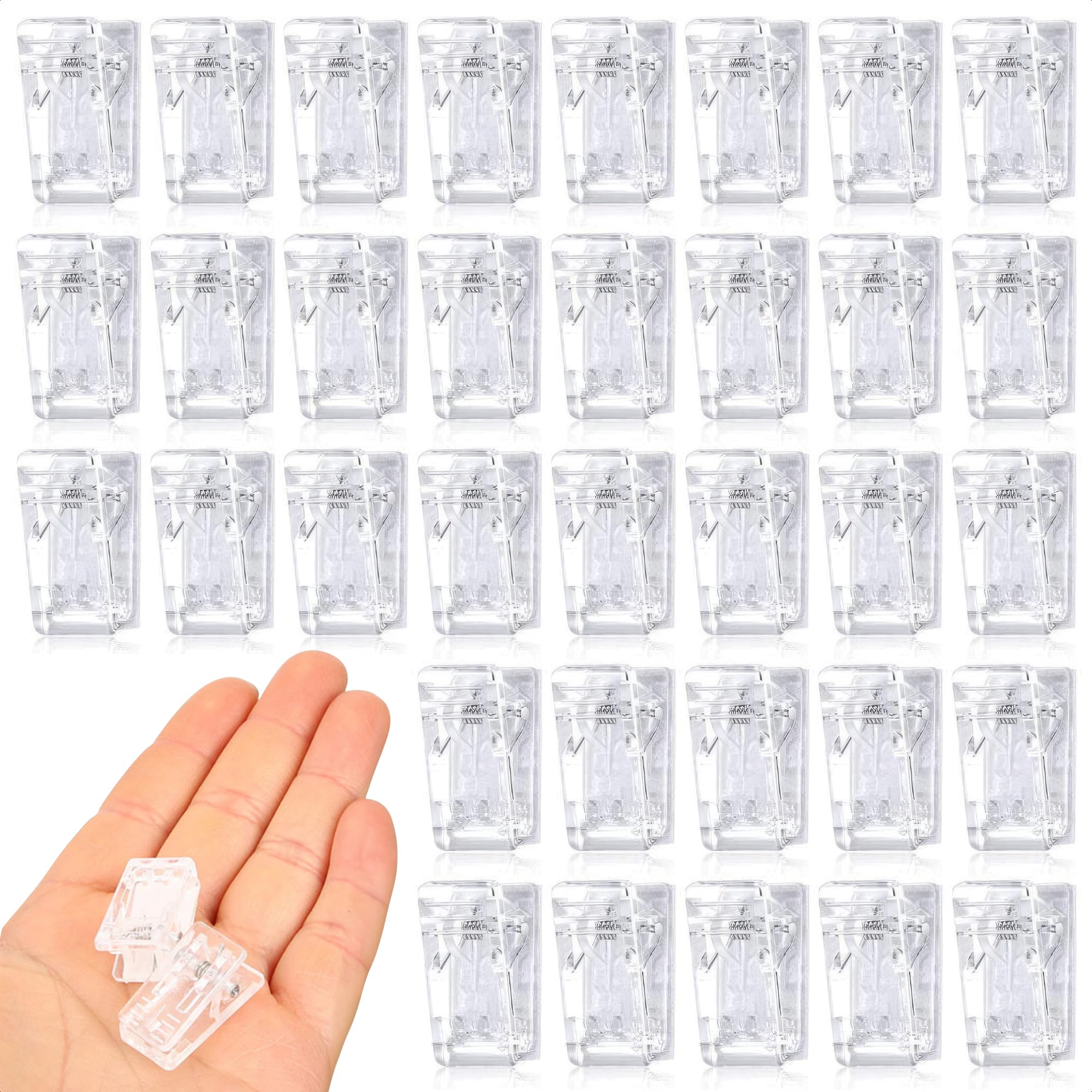 50Pcs Clear Plastic Photo Clips - Small Transparent Binder Clips for Hanging Pictures, Photos & Artwork | Perfect for Scrapbooking, Bulletin Boards & Home Decor Displays