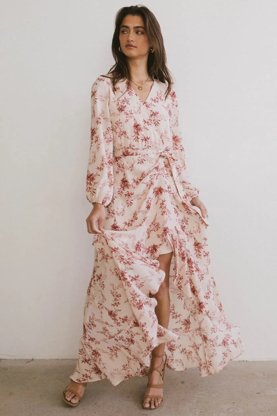 Mariana Floral Wrap Dress for Women - Elegant Summer Midi Dress with V-Neck & Belt - Perfect for Beach Vacations, Date Nights & Garden Parties | FINAL SALE