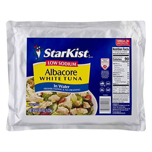 StarKist Low Sodium Chunk White Albacore Tuna in Water - 43 oz Pouch (Pack of 6) | Healthy Protein Source for Salads, Sandwiches & Meal Prep | Keto & Paleo Friendly