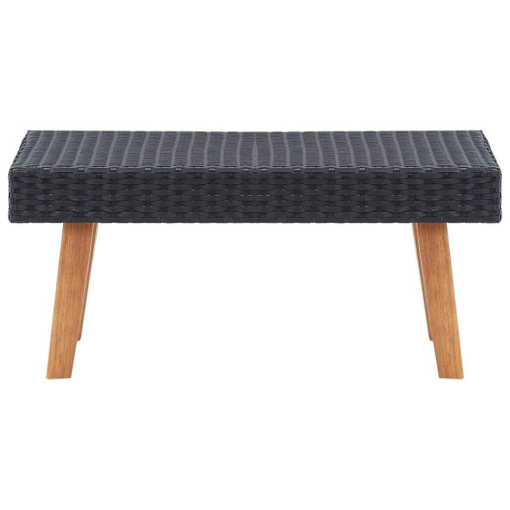Waterproof Outdoor Side Table - Portable Black Poly Rattan Coffee Table for Patio, Garden, Porch, Balcony & Yard | Fast Shipping | Perfect for Outdoor Relaxation, Entertaining & Coffee Time