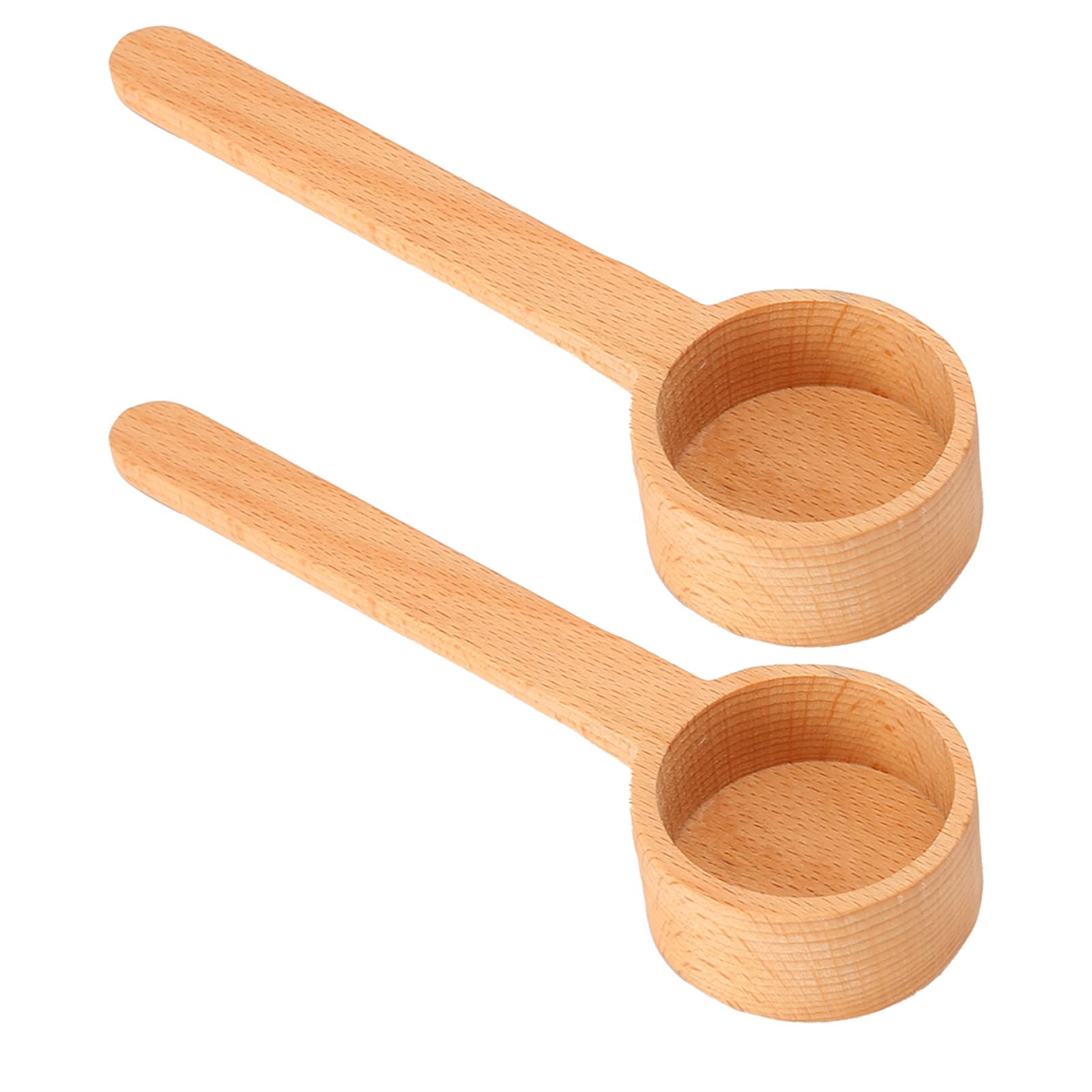 2Pcs Beech Wood Measuring Spoons Set - Perfect for Measuring Milk Powder, Tea, Oatmeal & Sugar (6.6x1.9x0.9in) - Ideal for Baking, Cooking & Coffee Making
