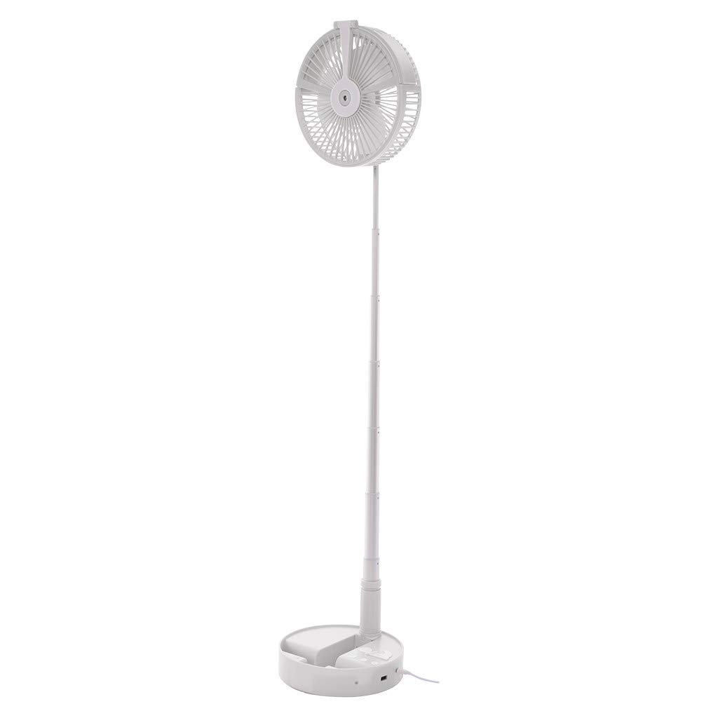 Portable USB Rechargeable Folding Pedestal Stand Fan - Adjustable Mini Telescopic Table & Floor Fan for Home Office Bedroom (White) | Perfect for Indoor Cooling, Desk Use & Personal Space Ventilation