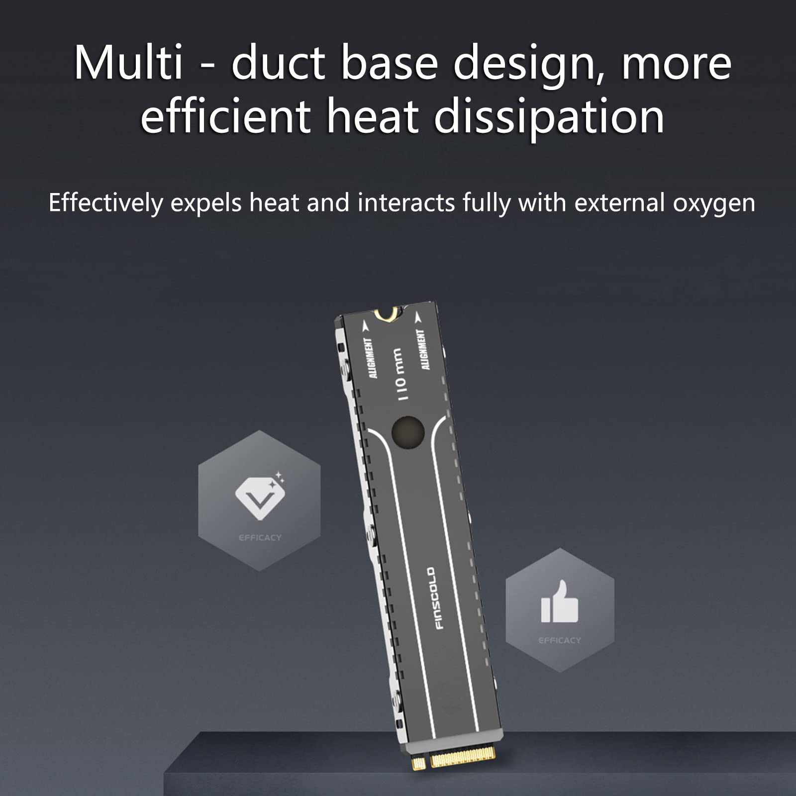 High-Performance Aluminum M.2 22110 Heatsink with Thermal Pads - Efficient Cooling Solution for NGFF NVME PCIE SSD Hard Drives - Perfect for Gaming PCs, Workstations & High-Speed Data Storage
