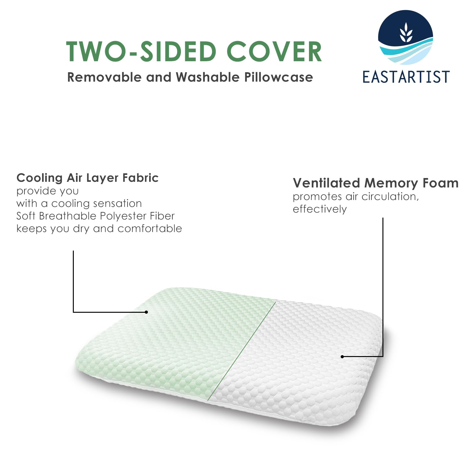 Ultra Thin Memory Foam Pillow for Stomach Sleepers - 3.15