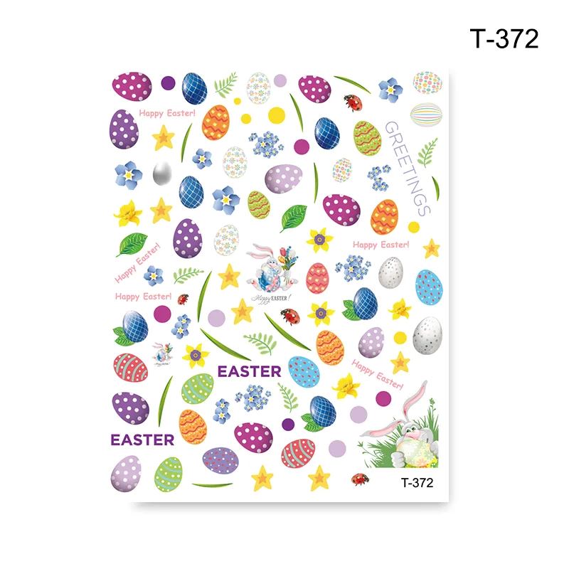 Easter Nail Art Stickers - Waterproof DIY Nail Decals for Women - Spring Floral Nail Stickers for Manicure & Pedicure - Perfect for Easter Party, Spring Festival, and Daily Nail Art Designs