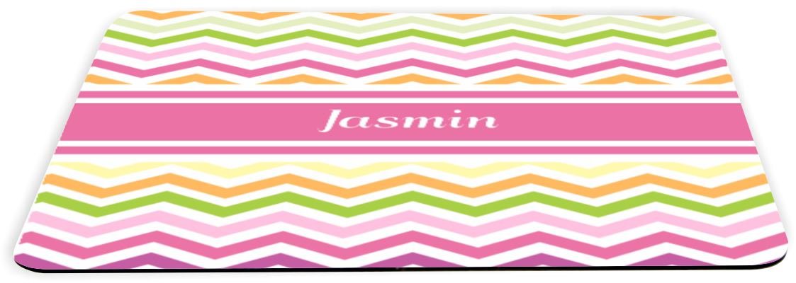 Jasmin Pink Chevron Name Design Lightning Series Gaming Mouse Pad (MPSQ-RK-7120) - Non-Slip RGB Mouse Mat for PC, Laptop, Office & Esports Gaming Setup