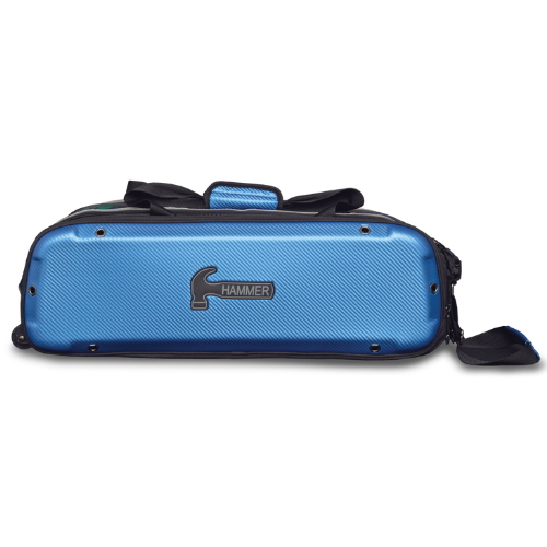 Hammer Carbon Shield Triple Tote Blue Bowling Bag - Durable 3-Ball Bowling Bag with Shoulder Strap for League Play & Practice Sessions