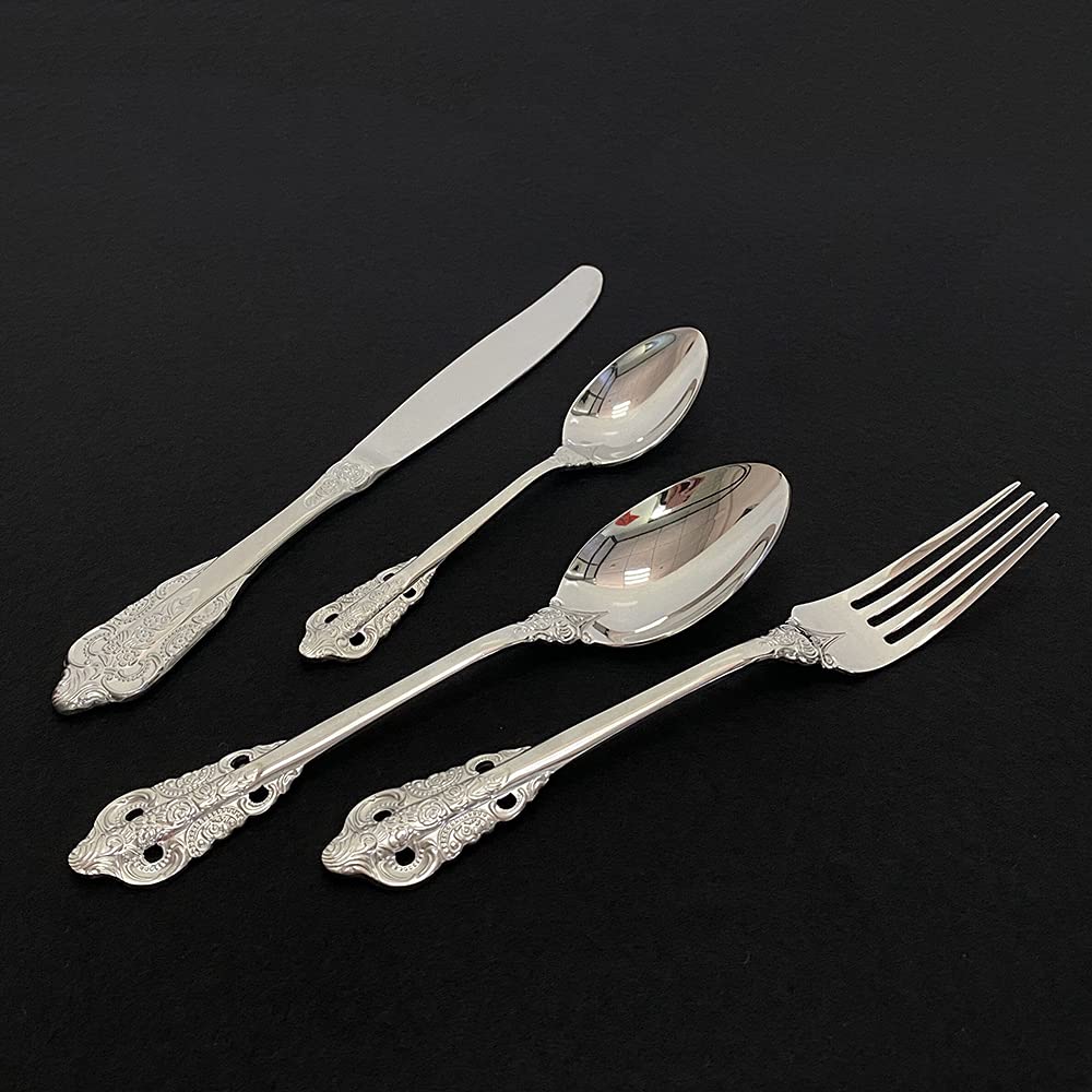 24-Piece Stainless Steel Mirror Finish Silverware Set - Gold Cutlery Set with Knife, Fork & Spoon for Dining, Parties & Kitchen Use - Elegant Western Dinnerware by ZZYY