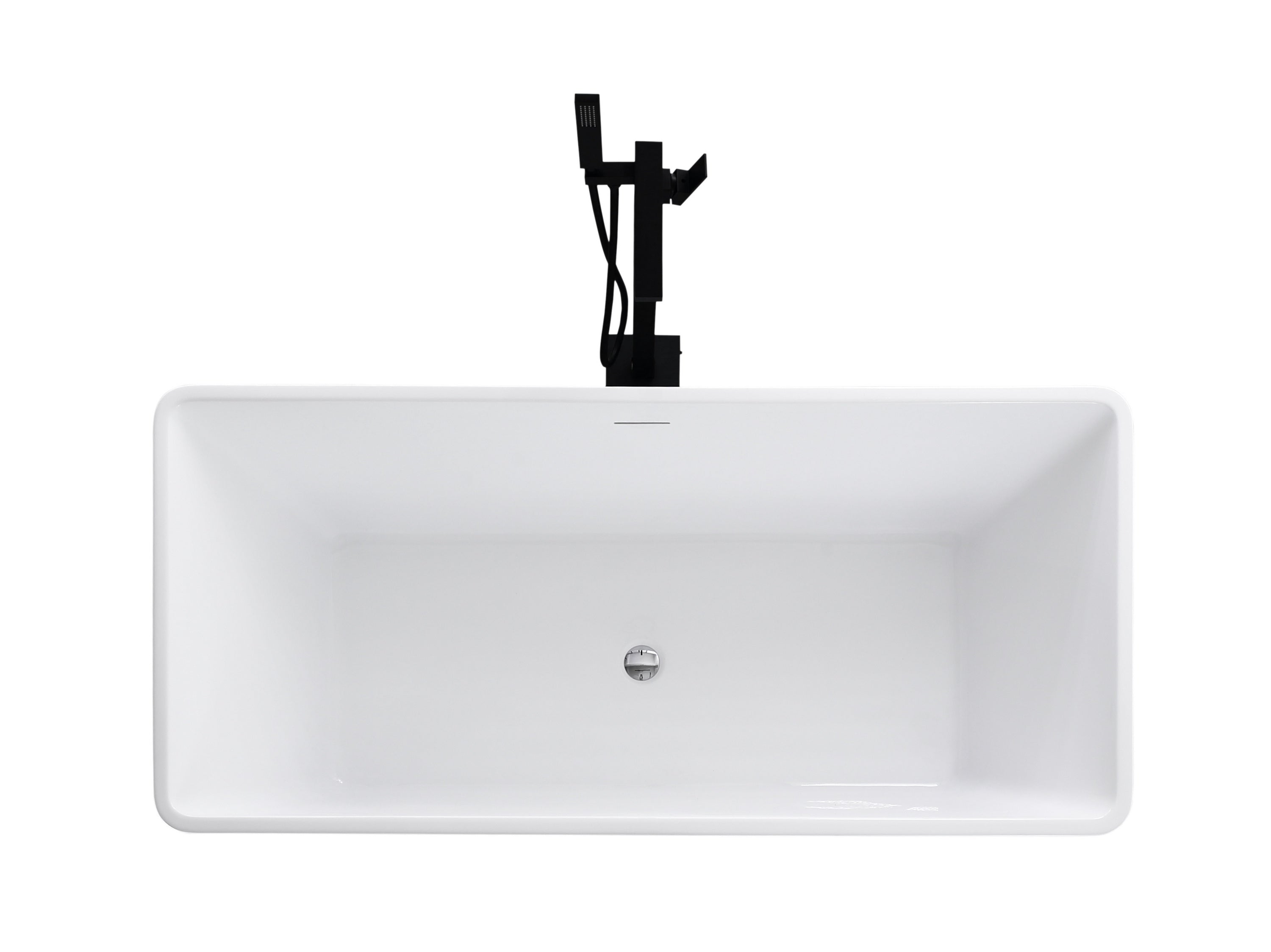 59 Inch Freestanding Soaking Bathtub - Modern Acrylic Stand Alone Tub for Bathroom Relaxation, Spa & Luxury Home Decor