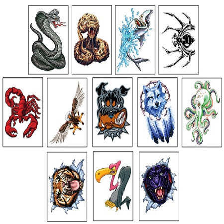 Bulk Untamed Tats by Lethal Threat - 2400 Count Temporary Tattoos for Parties, Halloween & Costume Events | Wholesale Fake Tattoos for Adults & Kids