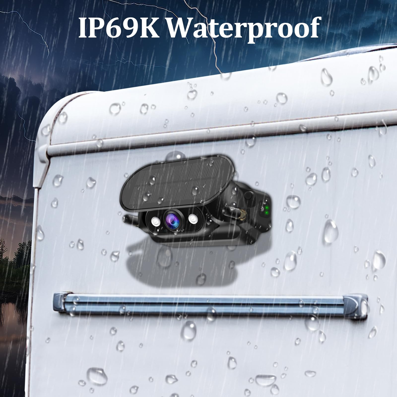 5 Inch Magnetic Solar Wireless Backup Camera with DVR - 1080P HD IPS Monitor, Rechargeable Reverse Camera System - Portable Cordless Rear View Camera for Trucks, RVs, Campers, Hitching & Horse Trailers - Perfect for Parking, Reversing & Towing Safety