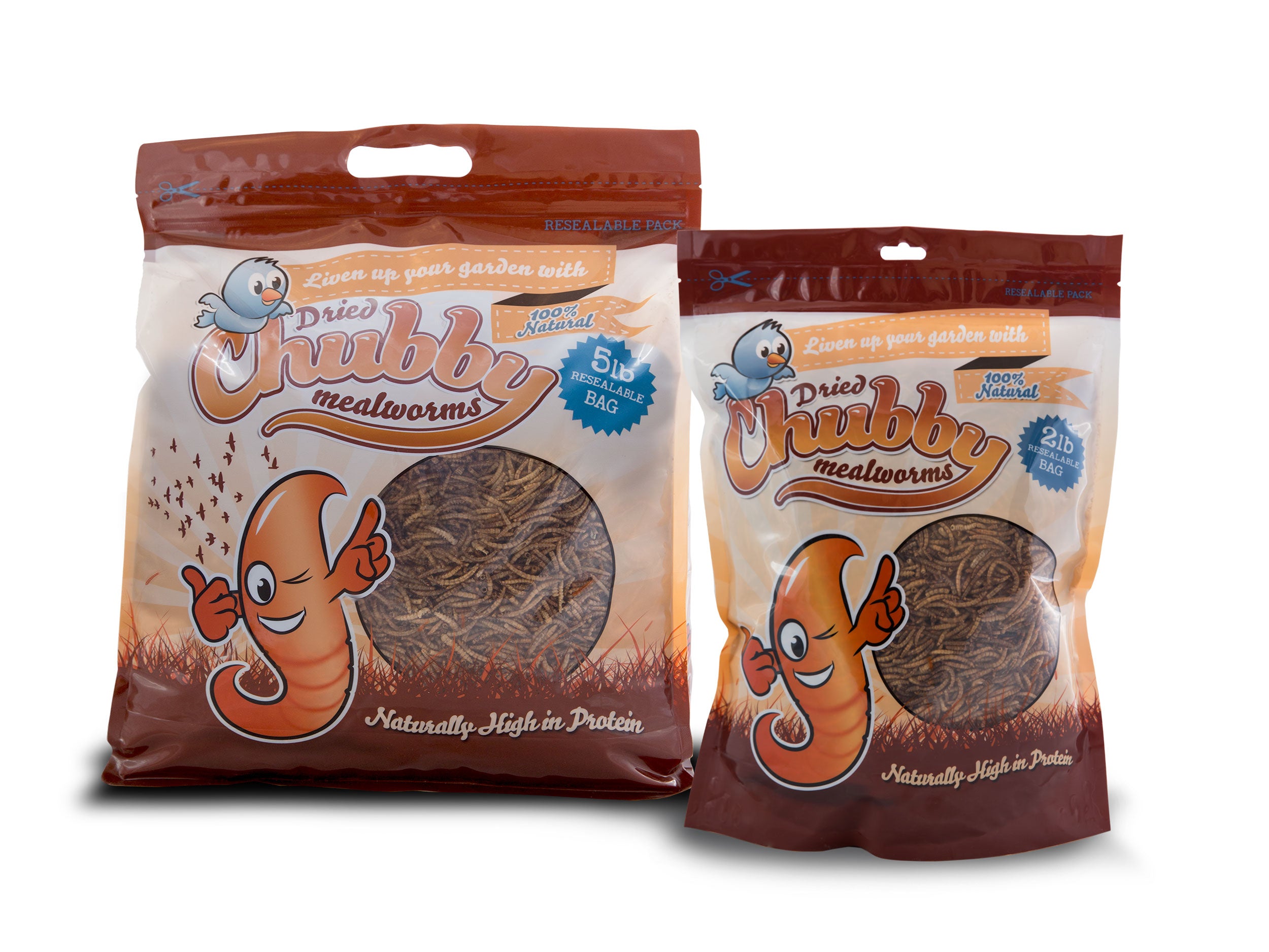 Premium 7Lbs Chubby Dried Mealworms - High Protein Bird & Chicken Feed - Perfect for Wild Birds, Poultry, Reptiles & Fishing Bait