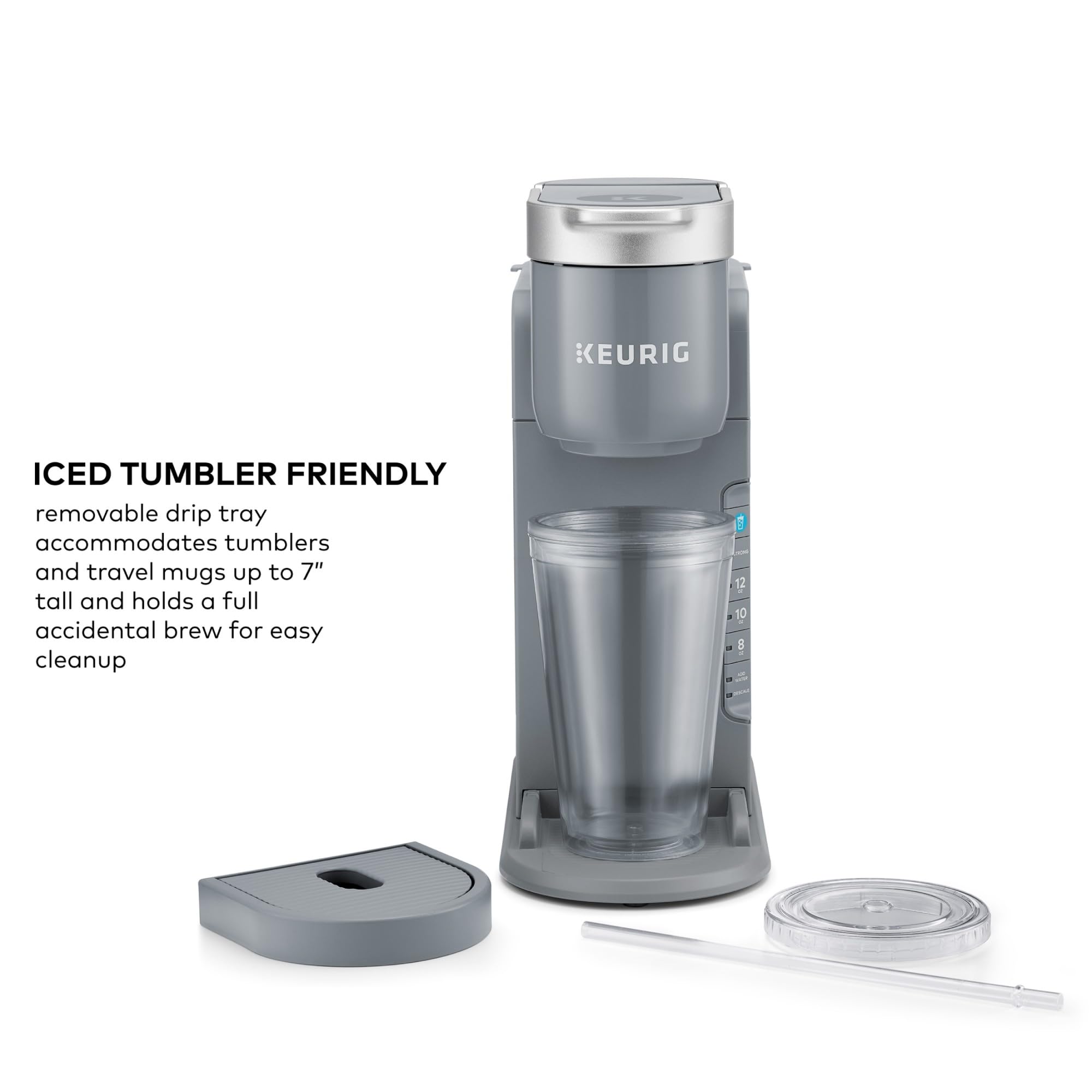Keurig K-Iced Single Serve Coffee Maker - Brew Hot & Iced Coffee with Any K-Cup Pod, Compact Gray Iced Coffee Machine for Home, Office & Outdoor Use