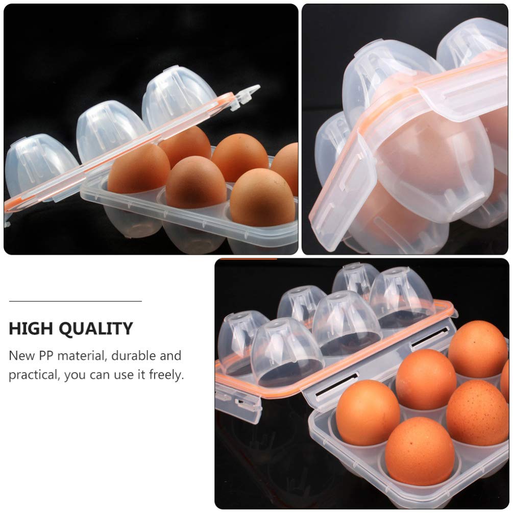 SOLUSTRE 1-Pack Portable Egg Storage Container - Plastic Egg Protector Box for Hard Boiled Eggs, Deviled Eggs & Raw Eggs - Perfect for Camping, Hiking, Picnics & Fridge Organization - Durable Egg Keeper & Holder with Secure Lid to Prevent Cracking