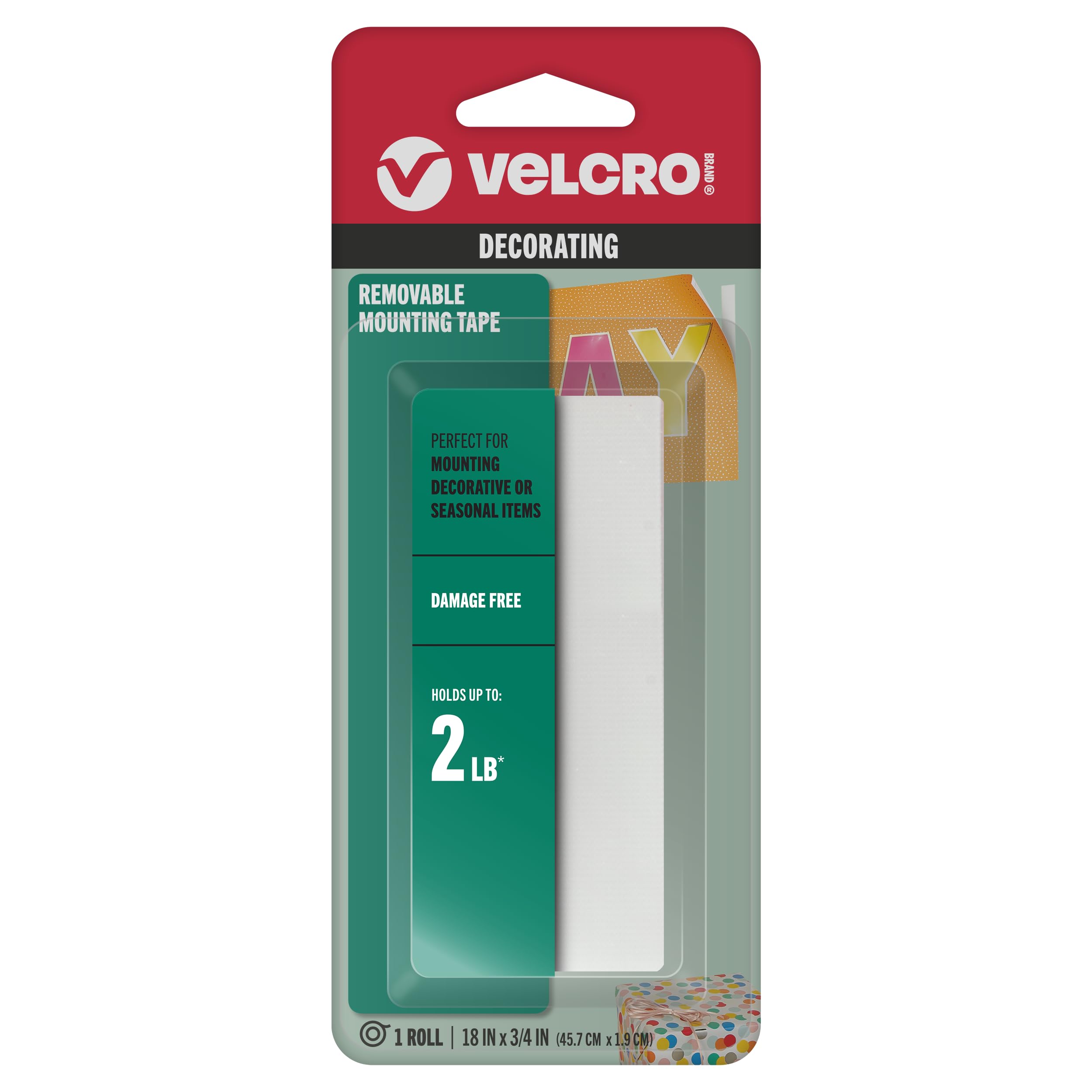 VELCRO Brand Removable Mounting Tape - 18