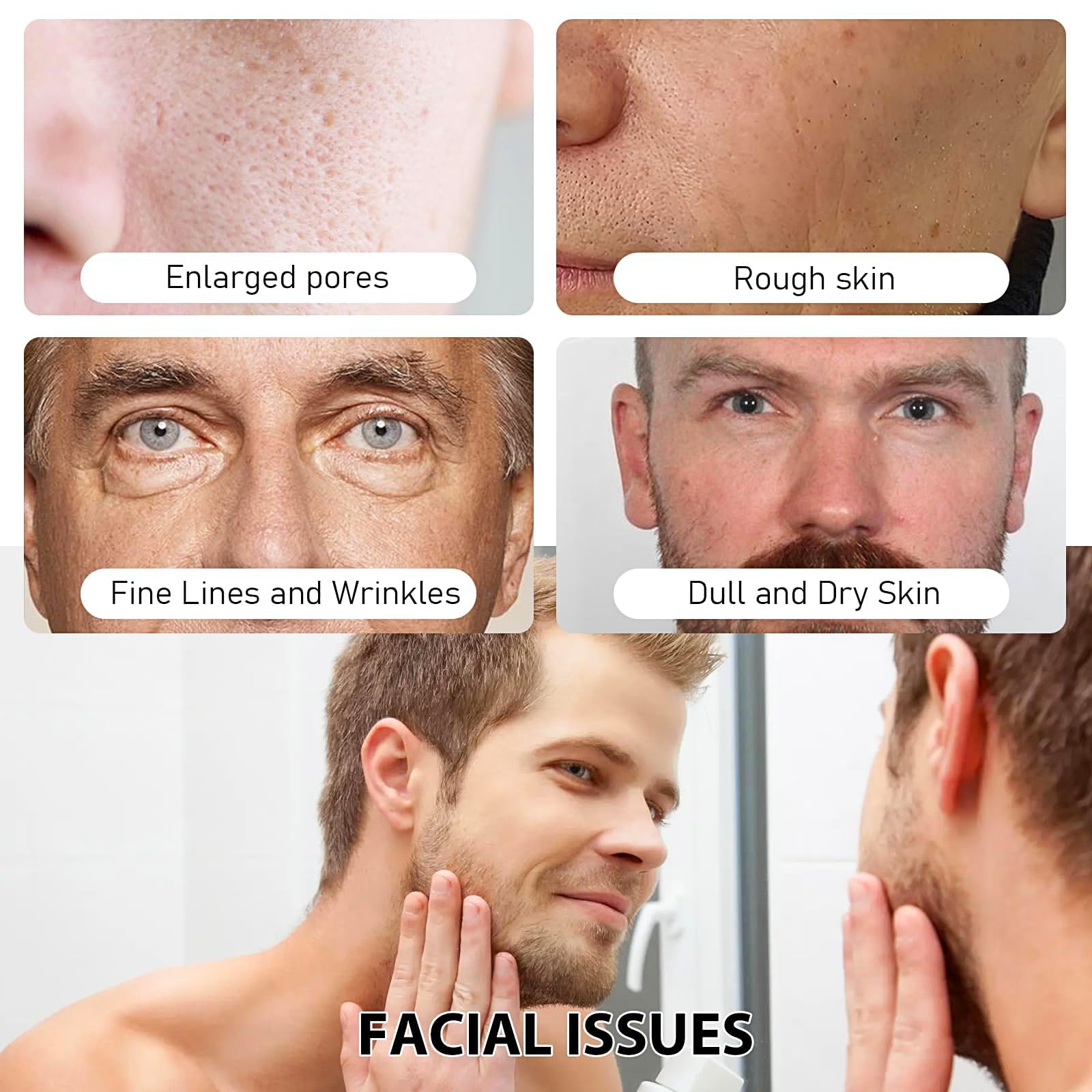 Wrinkle Defense Tallow Balm for Men - Anti-Aging Facial Kit with Face Wash, Night Serum & Moisturizing Balm - Gift Set for Day & Night Skincare Routine - Perfect for Dry Skin & Reducing Fine Lines