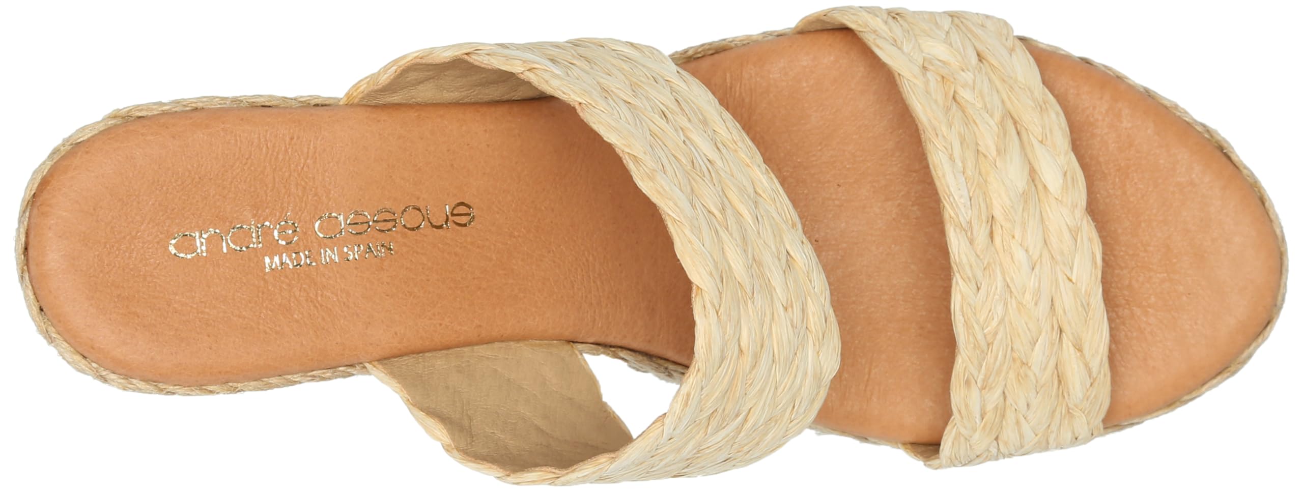 André Assous Women's Nolita Raffia Wedge Sandals - Comfortable Summer Beach Shoes for Women, Fashionable Espadrille Wedges for Casual Outings & Vacation