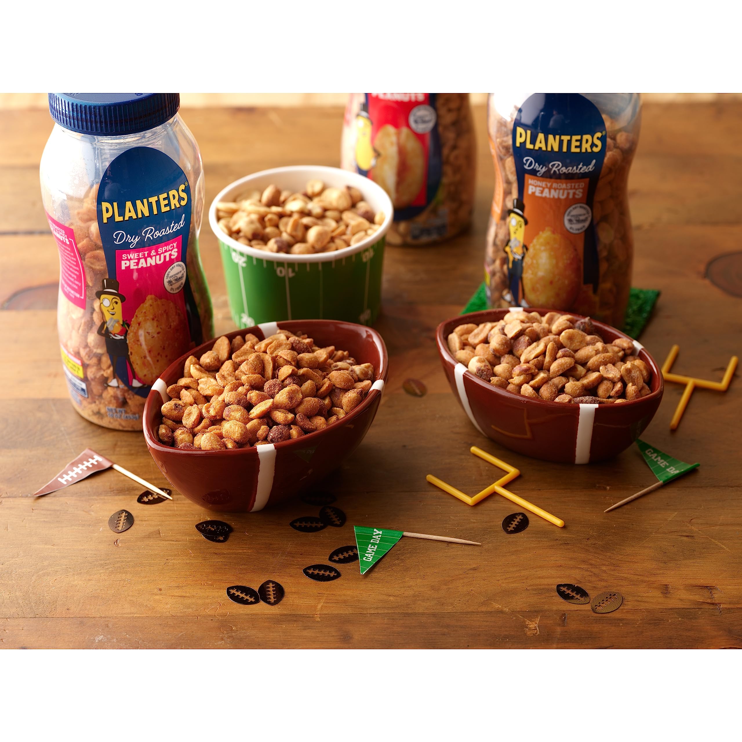 PLANTERS Sweet and Spicy Peanuts - Honey Roasted Peanut Snacks (16oz Jar) | Kosher Certified, Plant-Based Protein | Perfect for Parties, After School Snacks & Quick Energy Boost | Great for Office, Road Trips & Movie Nights