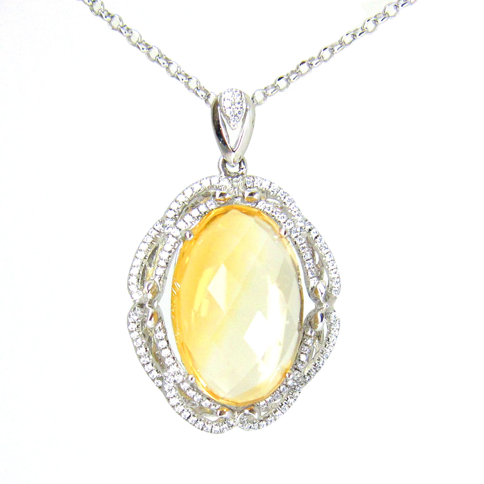925 Sterling Silver Citrine Pendant Necklace for Women - Elegant Gemstone Jewelry Gift for Birthday, Anniversary & Special Occasions
