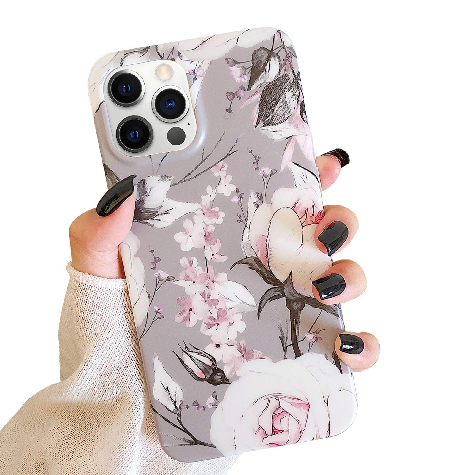 Slim Marble Pattern iPhone 13 Pro Case - Soft Flexible Protective Cover for Women & Girls (6.1 Inch, Gray) | Perfect for Everyday Use, Office & Travel Protection