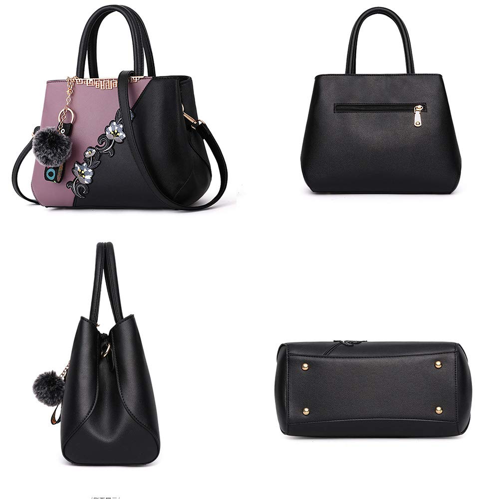 Elegant ELDA Women's Embroidery Top Handle Satchel Purse - Stylish Shoulder Bag & Tote for Work, Travel & Daily Use | Fashionable Ladies Handbag Collection