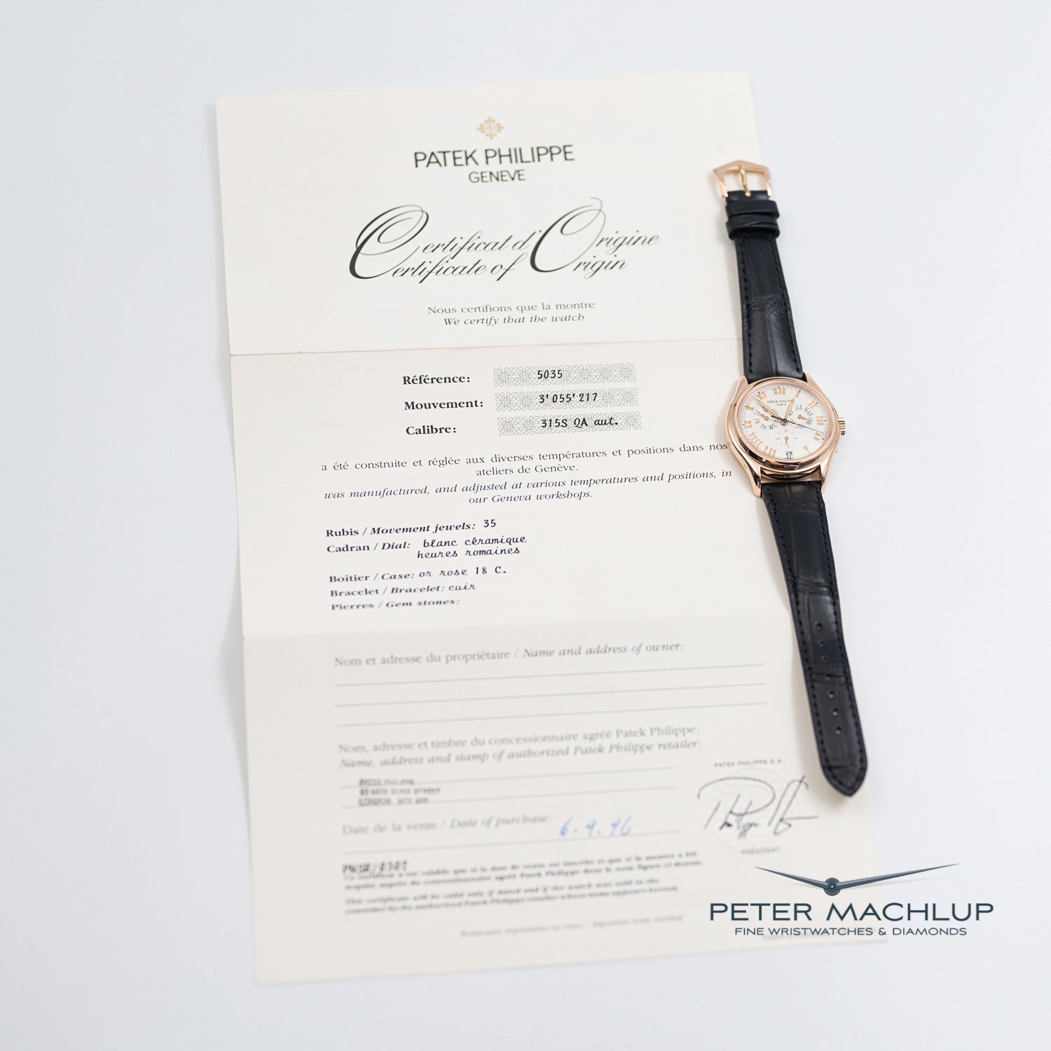 Patek Philippe Annual Calendar Luxury Watch 1996 - Perfect for Collectors & Formal Events