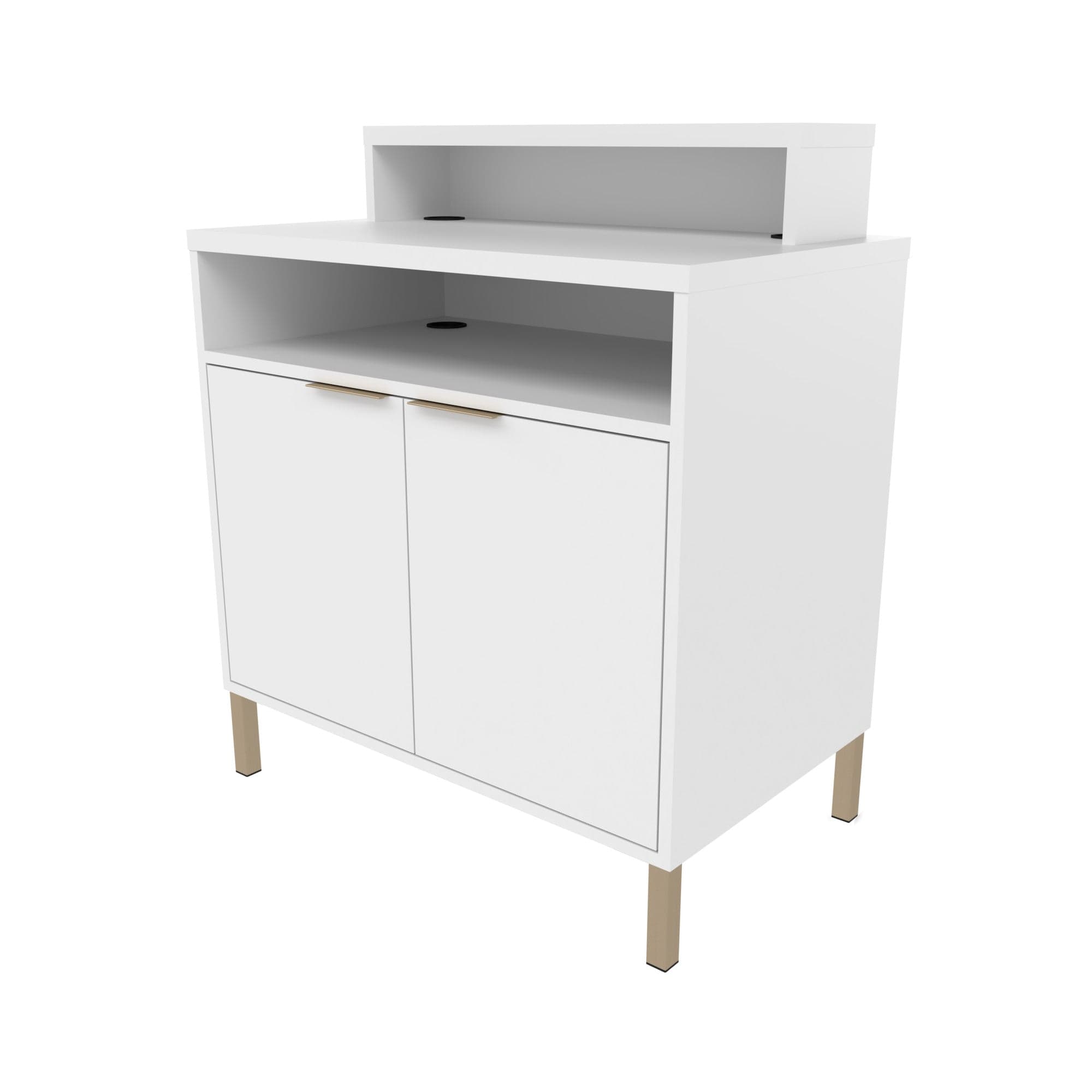Aspen Concierge Desk with Metal Legs - Modern Office Furniture for Reception, Lobby, and Hotel Use