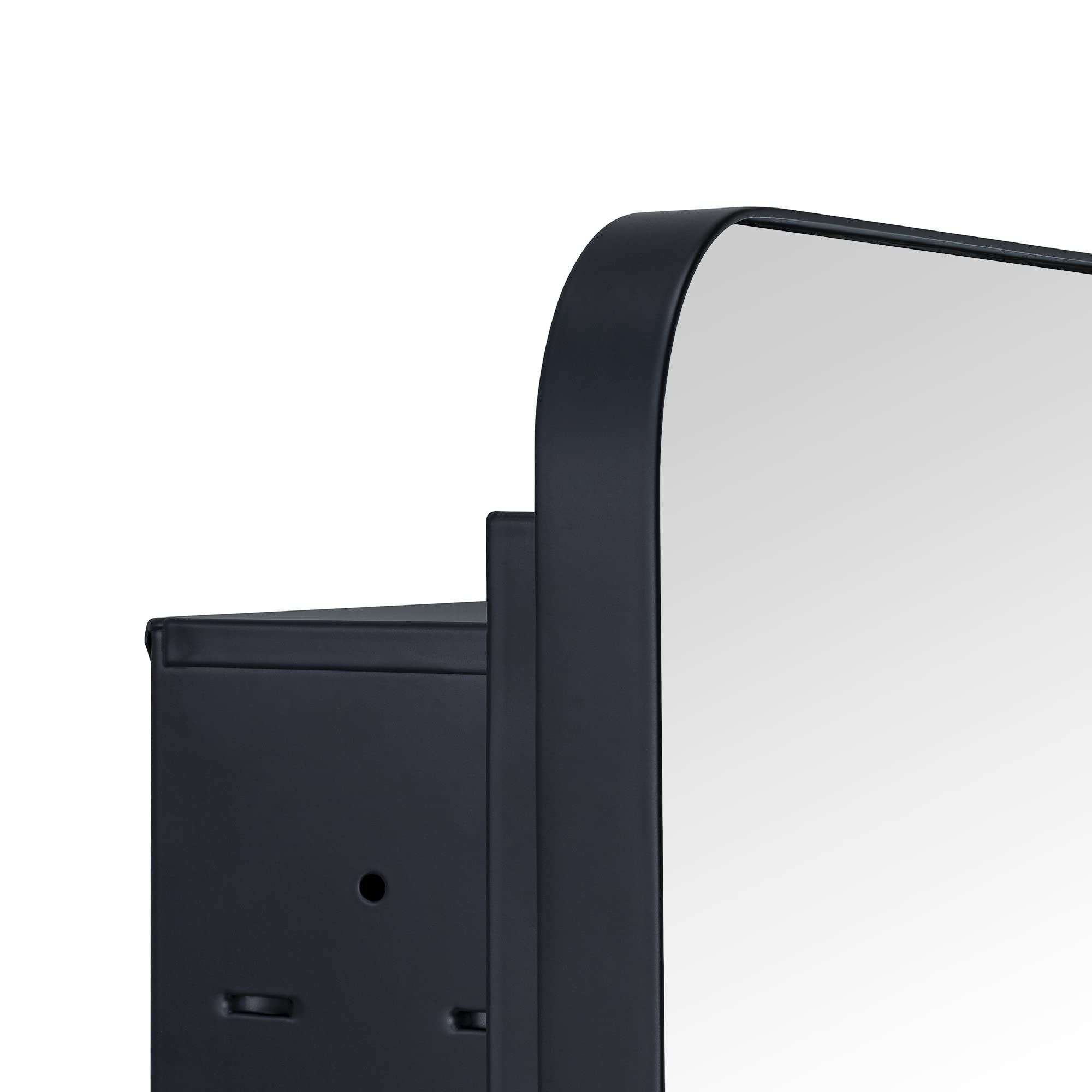 Black Recessed Medicine Cabinet with Mirror - 16.5x27.5 Inch Stainless Steel Framed Bathroom Storage for Toiletries & Essentials | Modern Space-Saving Design for Small Bathrooms & Powder Rooms
