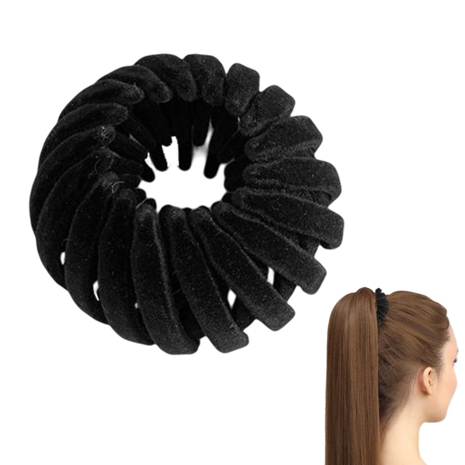 LINGJIONG Birds Nest Hair Clip - 3 Rows Teeth Velvet Magic Hair Clip for Ponytail, Bun & Updo Hairstyles | Perfect for Long, Short, Curly & Straight Hair | Great for Daily Use, Parties & Weddings