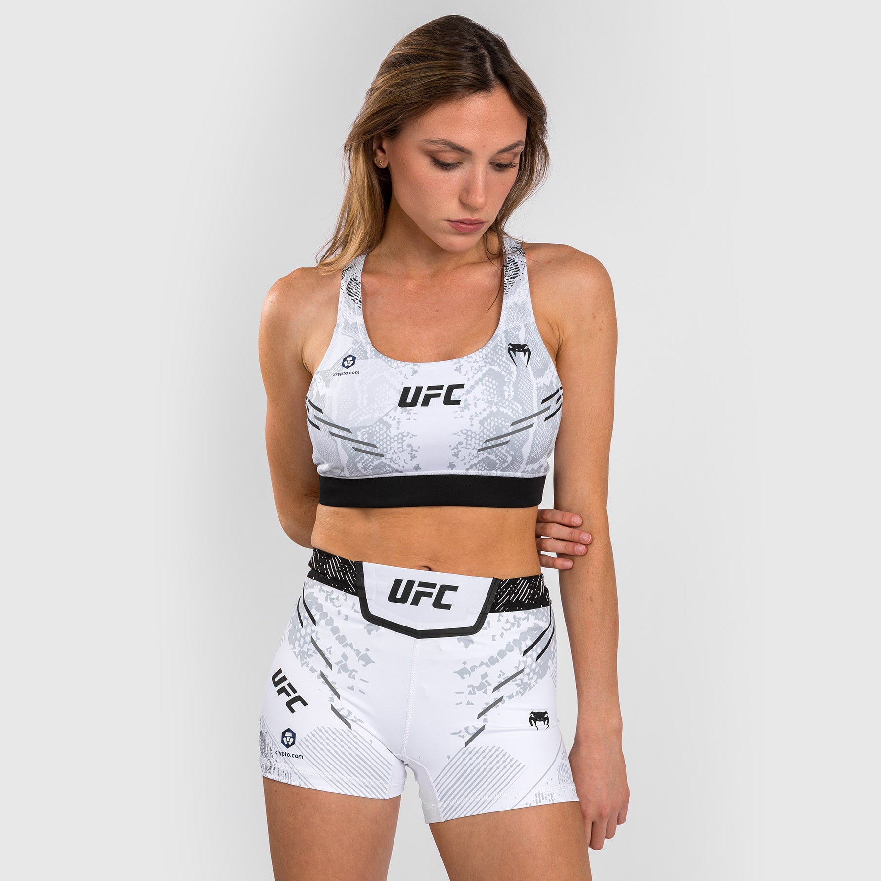 Venum UFC Adrenaline Authentic Fight Night Women's Sports Bra - White | High Performance MMA Training & Workout Top for Boxing, Fitness & Combat Sports