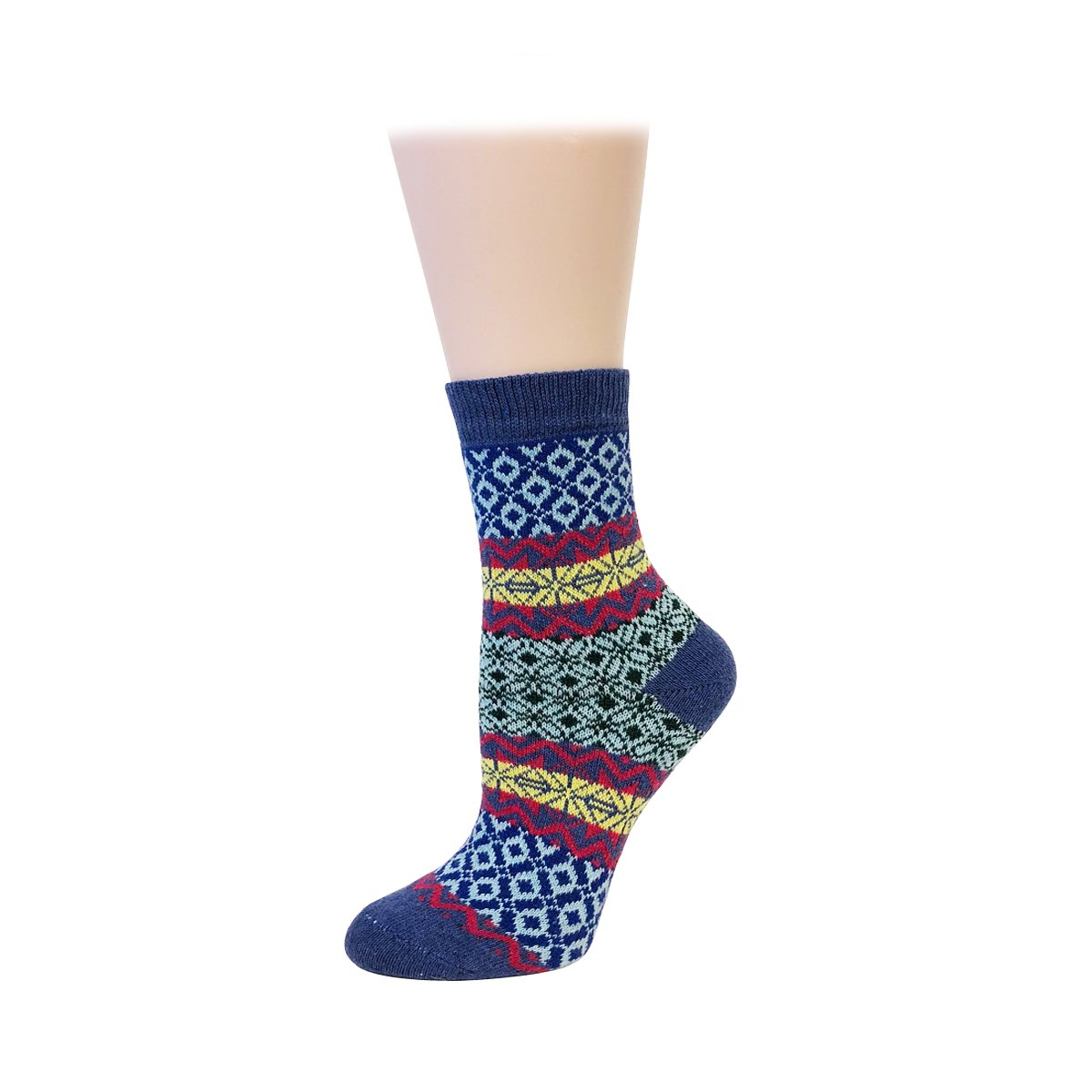 Allydrew Nordic Print Wool Socks - Soft & Warm Winter Socks for Men & Women - 5 Pairs Pack - Perfect for Hiking, Home & Office Comfort